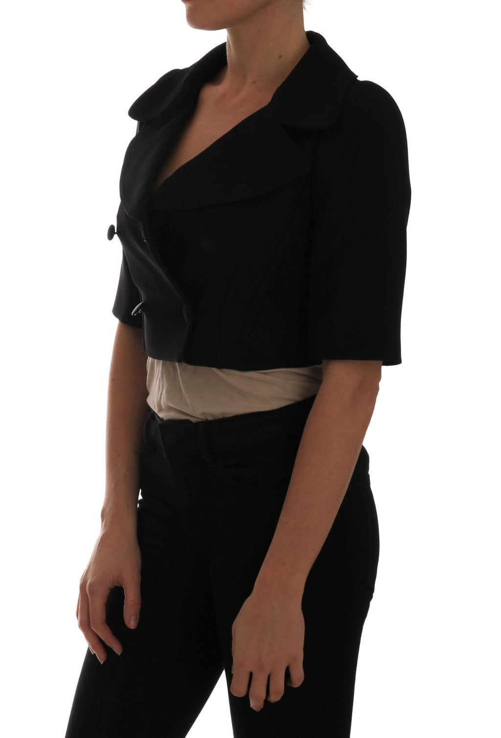 Dolce & Gabbana Black Short Croped Jacket Blazer by Dolce & Gabbana