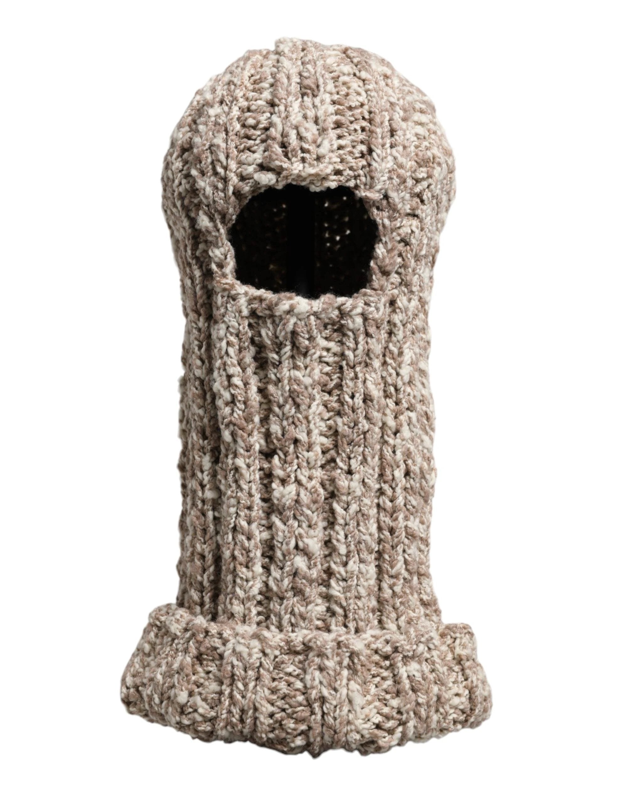 Dolce & Gabbana Beige Wool Knitted Ski Mask Balaclava Hat by Dolce & Gabbana