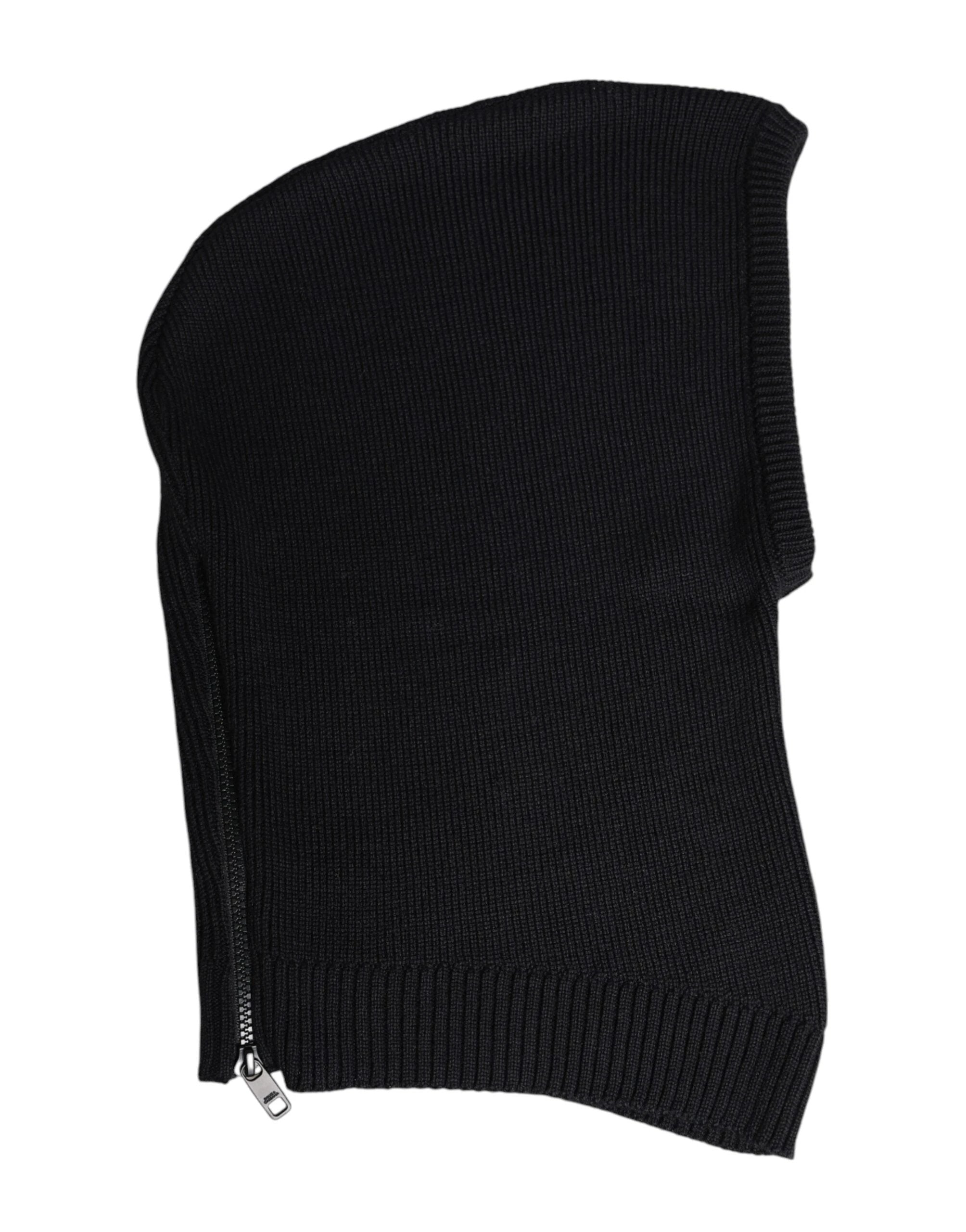 Dolce & Gabbana Black Wool Whole Head Wrap Balaclava Hat by Dolce & Gabbana