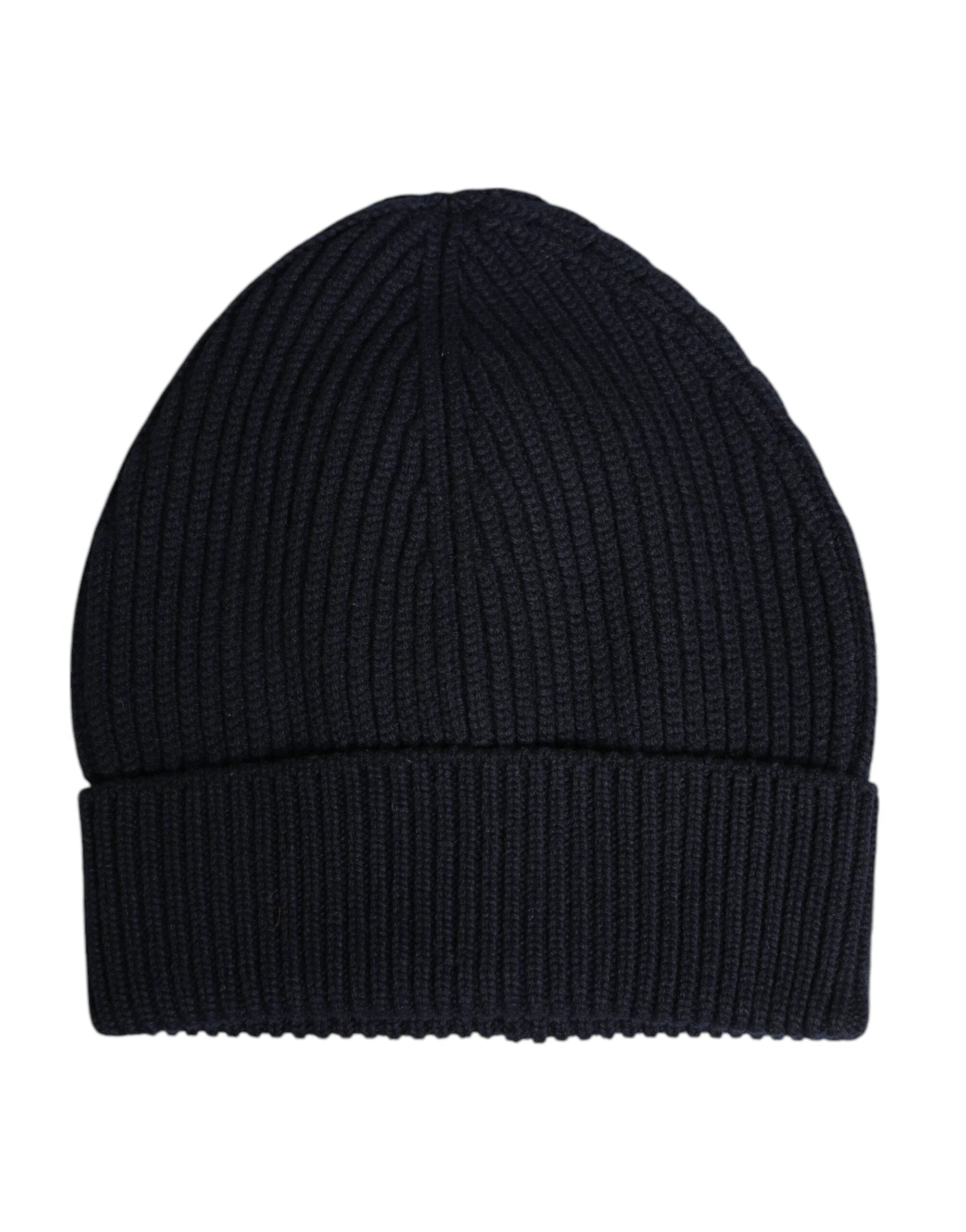 Dolce & Gabbana Black Cashmere Knitted Winter Beanie Hat by Dolce & Gabbana
