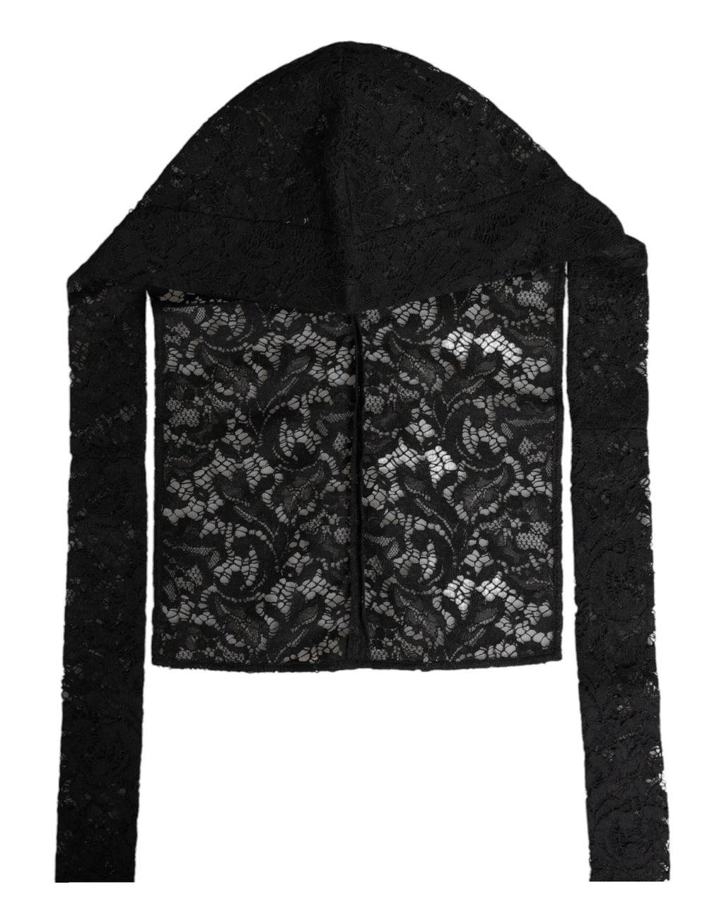 Dolce & Gabbana Black Floral Lace Whole Head Wrap Hat by Dolce & Gabbana