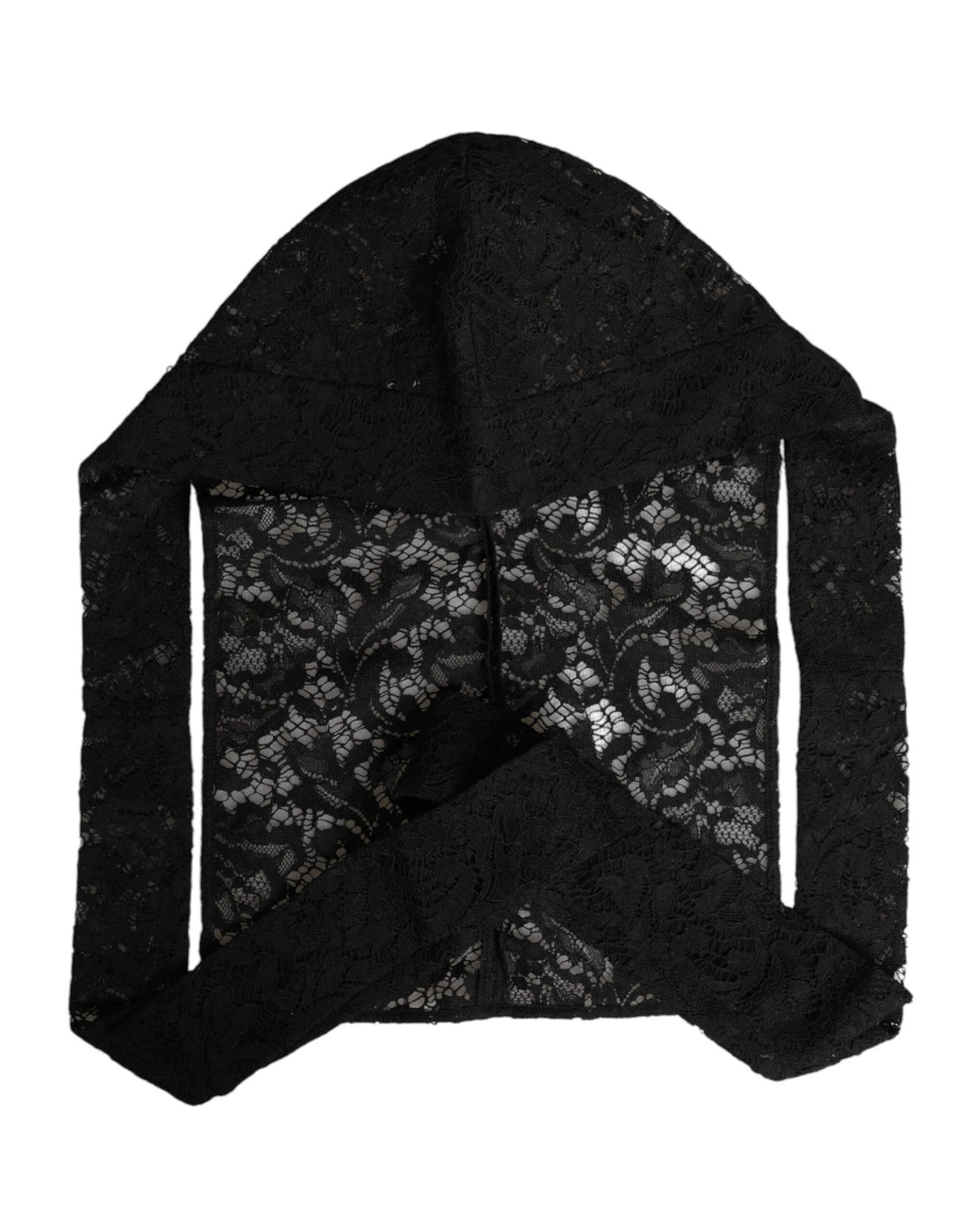Dolce & Gabbana Black Floral Lace Whole Head Wrap Hat by Dolce & Gabbana
