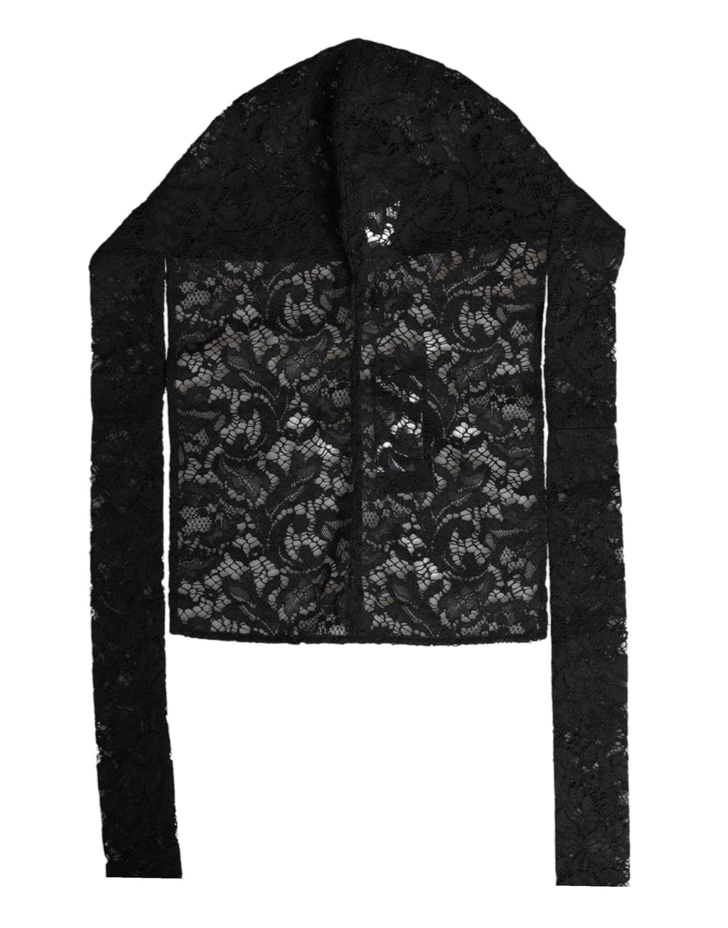 Dolce & Gabbana Black Floral Lace Whole Head Wrap Hat by Dolce & Gabbana