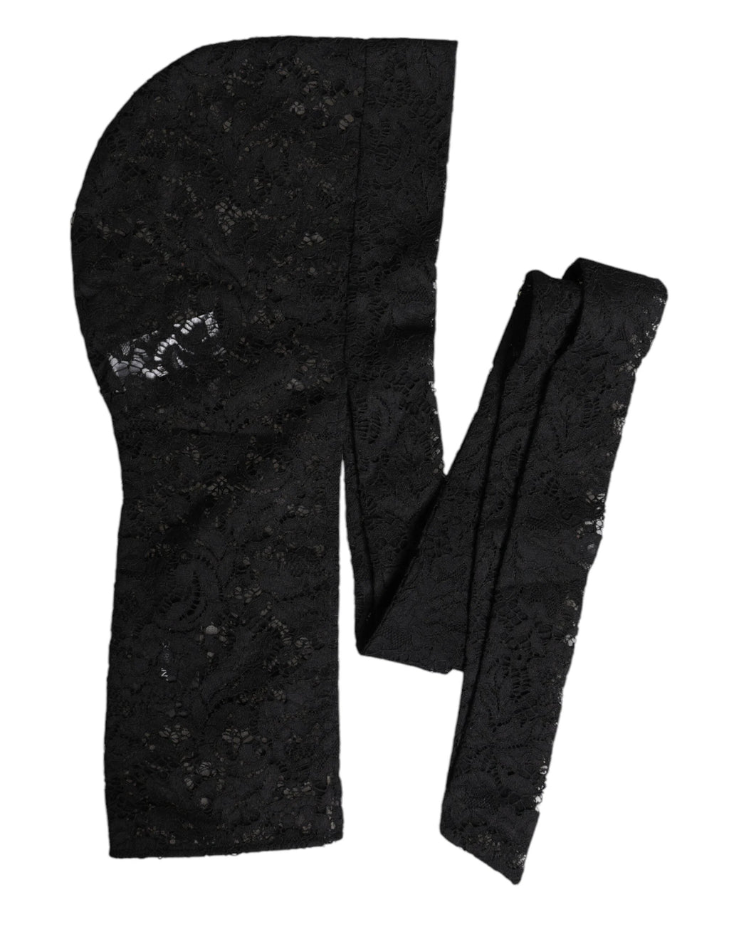 Dolce & Gabbana Black Floral Lace Whole Head Wrap Hat by Dolce & Gabbana
