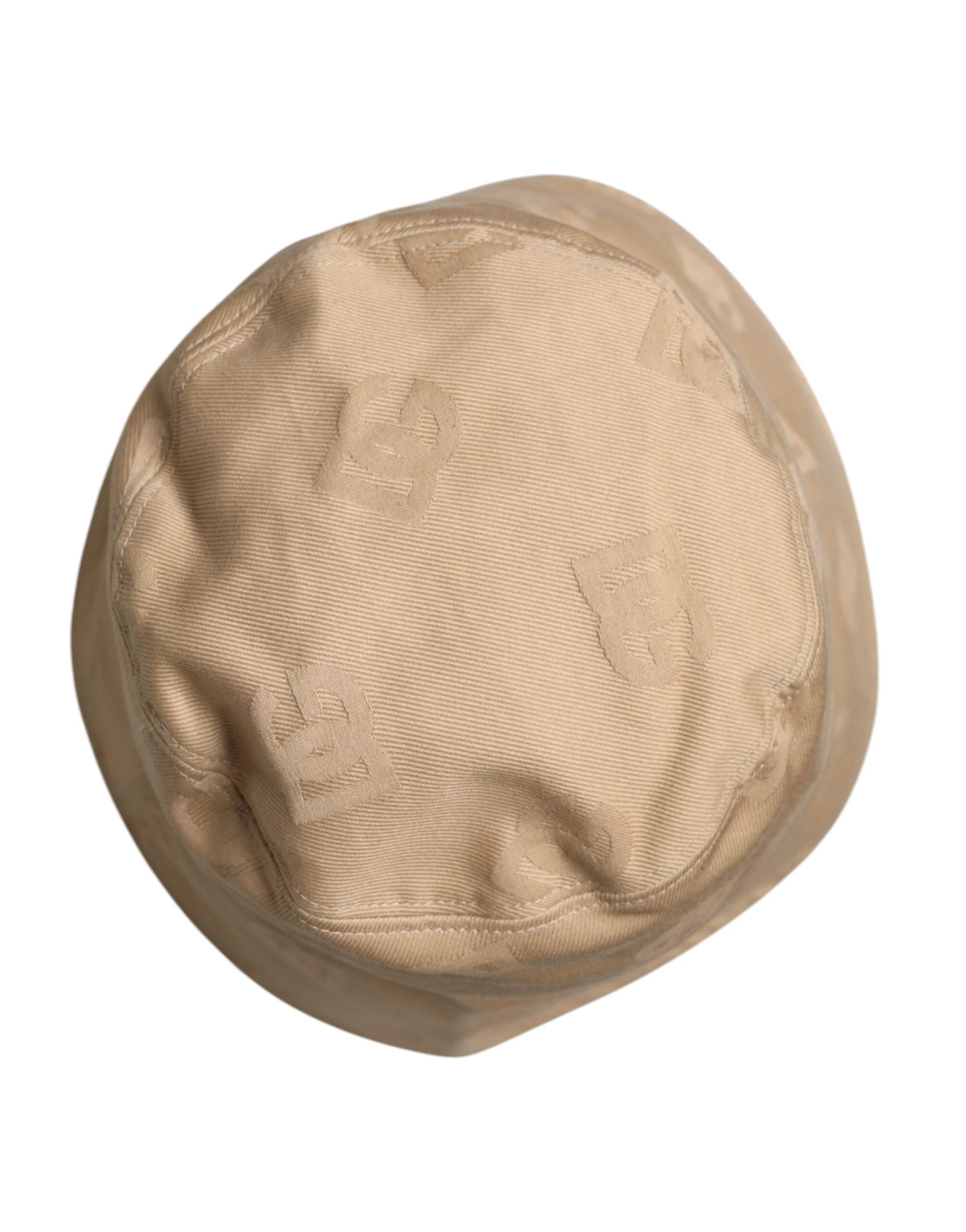 Dolce & Gabbana Beige Logo Monogram Cotton Bucket Cap by Dolce & Gabbana