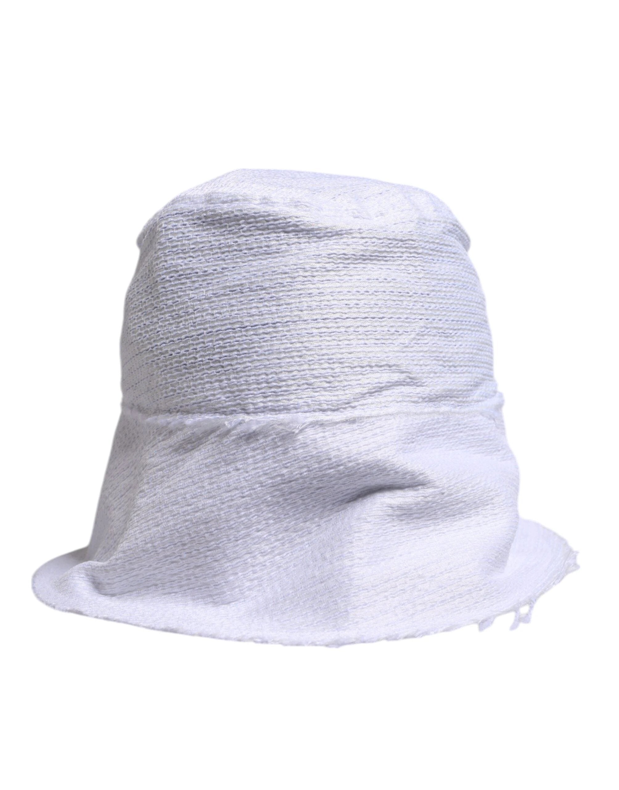 Dolce & Gabbana White Polyester Wide Brim Bucket Hat by Dolce & Gabbana