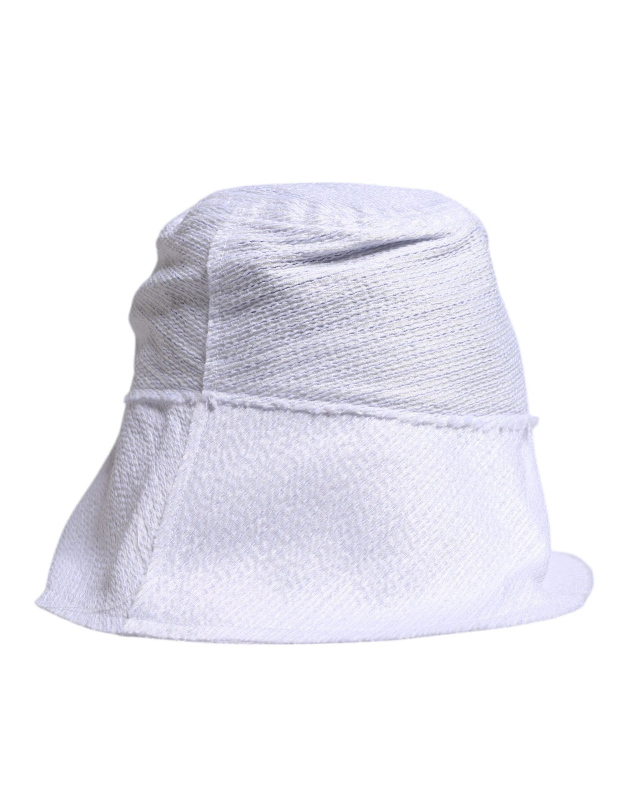 Dolce & Gabbana White Polyester Wide Brim Bucket Hat by Dolce & Gabbana