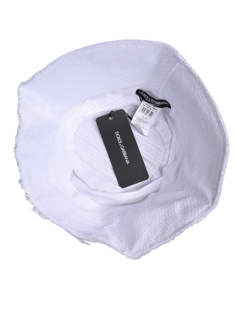 Dolce & Gabbana White Polyester Wide Brim Bucket Hat by Dolce & Gabbana