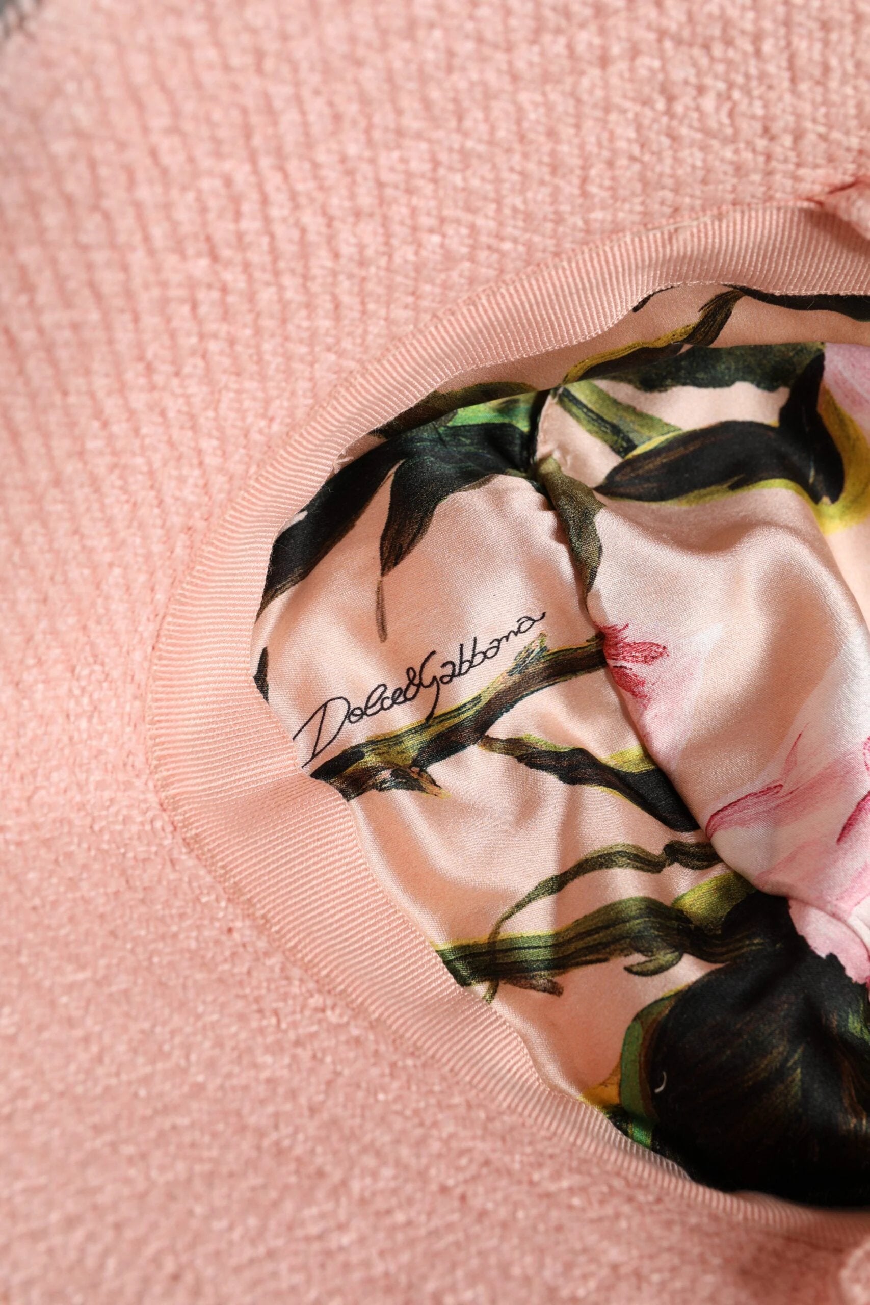 Dolce & Gabbana Pink Cotton Wide Brim Bucket Hat by Dolce & Gabbana