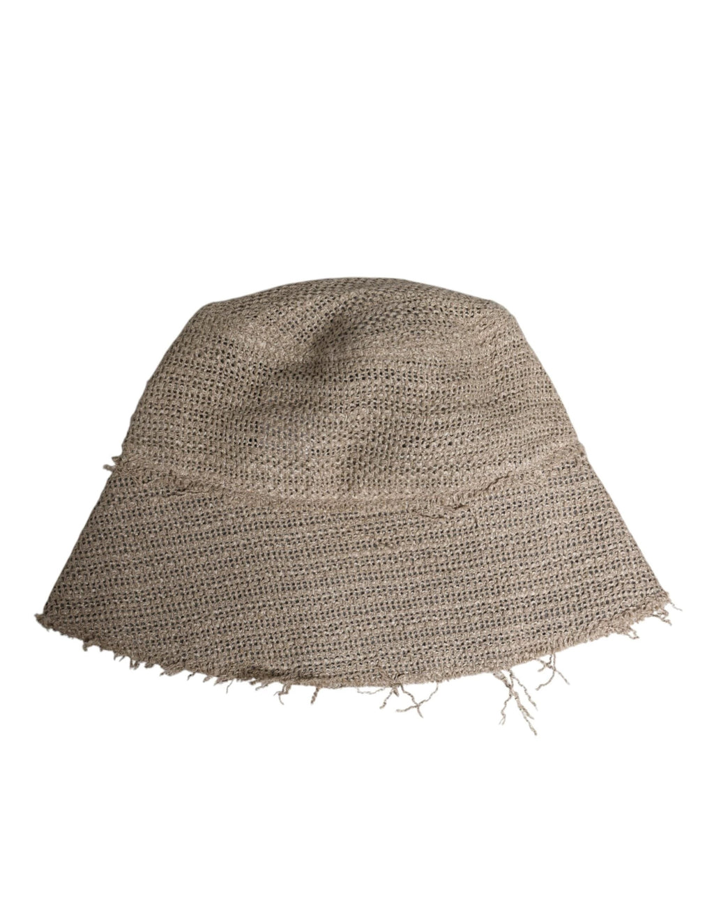 Dolce & Gabbana Beige Linen Wide Brim Bucket Hat by Dolce & Gabbana