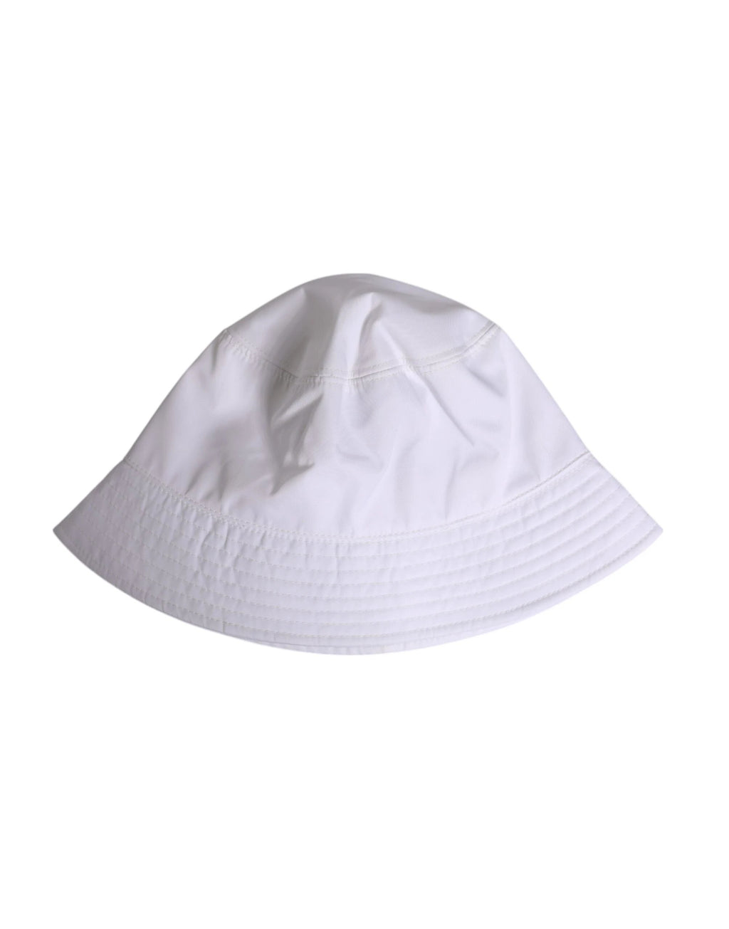 Dolce & Gabbana White Cotton Wide Brim Bucket Hat by Dolce & Gabbana