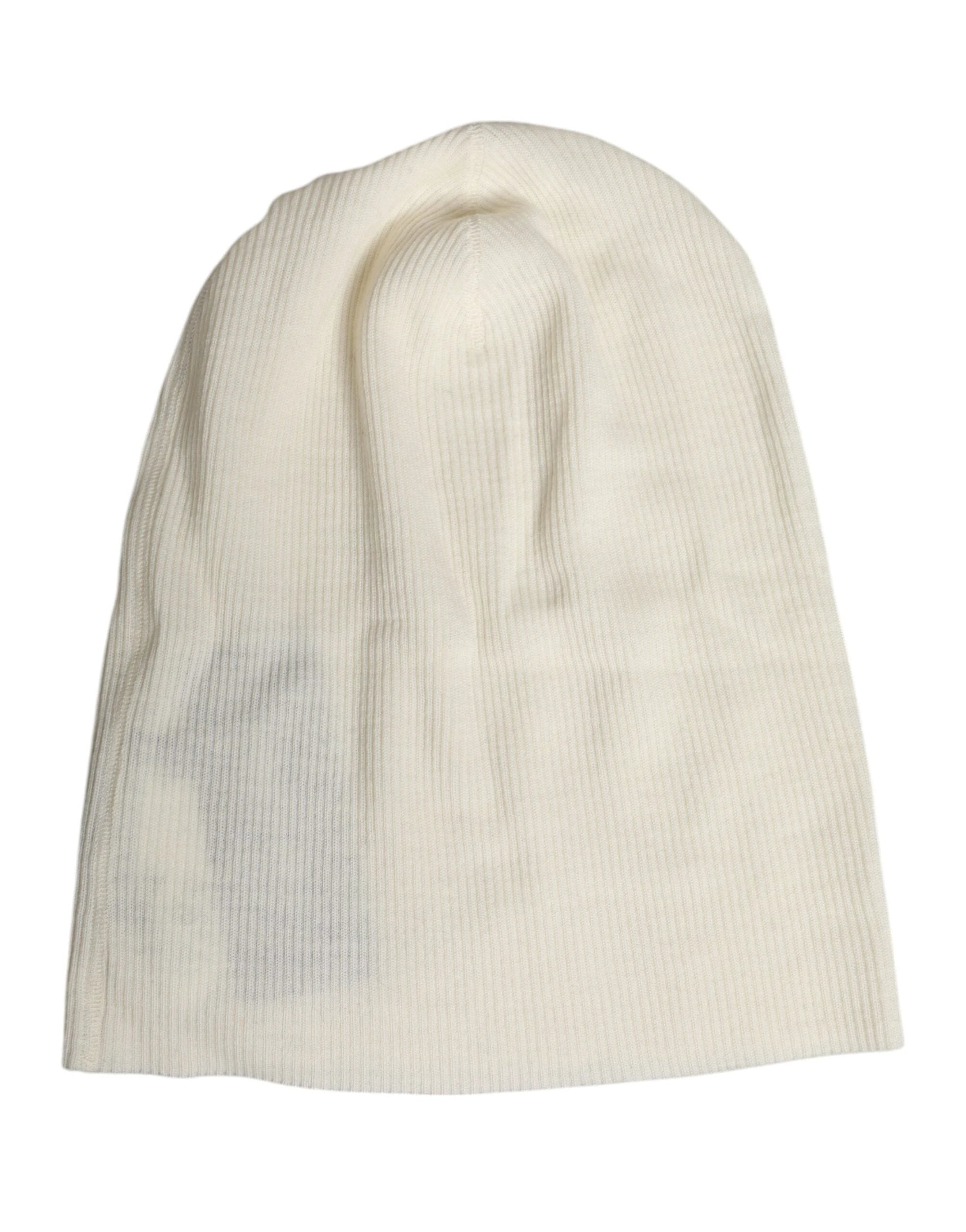 Dolce & Gabbana Beige Wool Blend Knitted Beanie Cap by Dolce & Gabbana