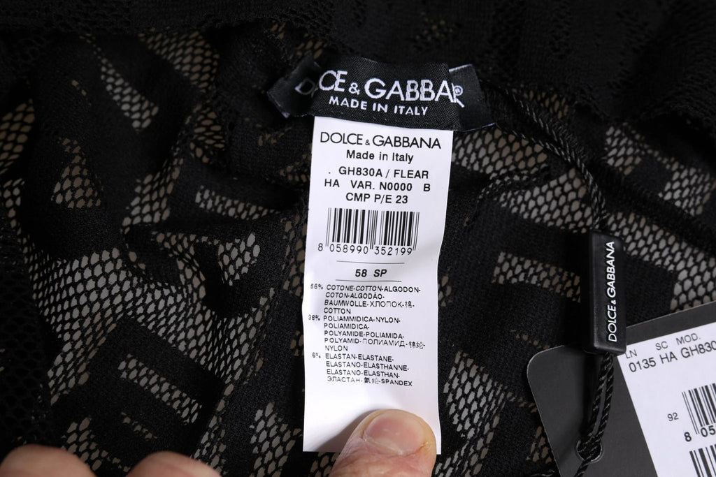 Dolce & Gabbana Black Logo Mesh Whole Head Wrap Hat by Dolce & Gabbana
