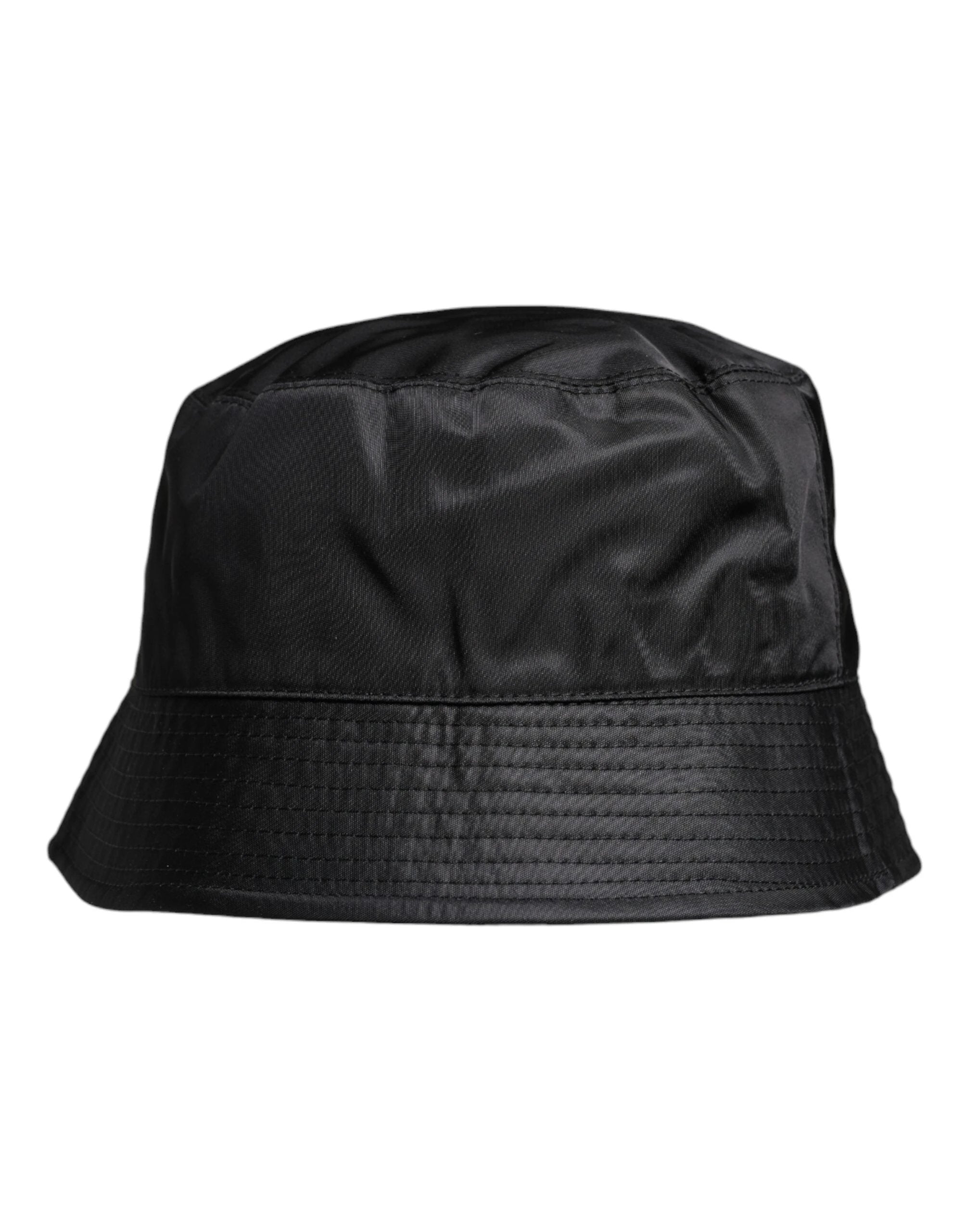 Dolce & Gabbana Black Cotton Wide Brim Bucket Hat by Dolce & Gabbana