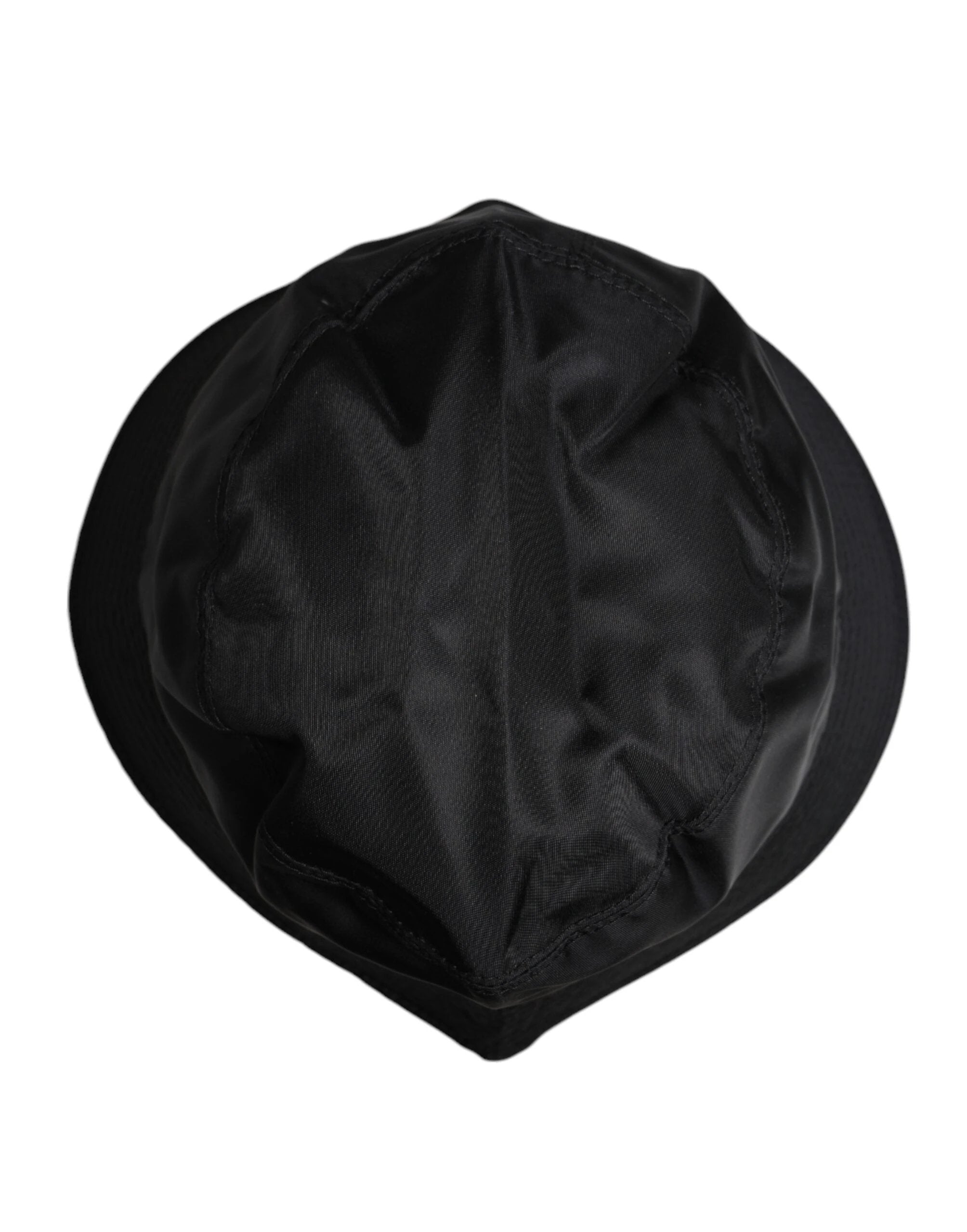Dolce & Gabbana Black Cotton Wide Brim Bucket Hat by Dolce & Gabbana