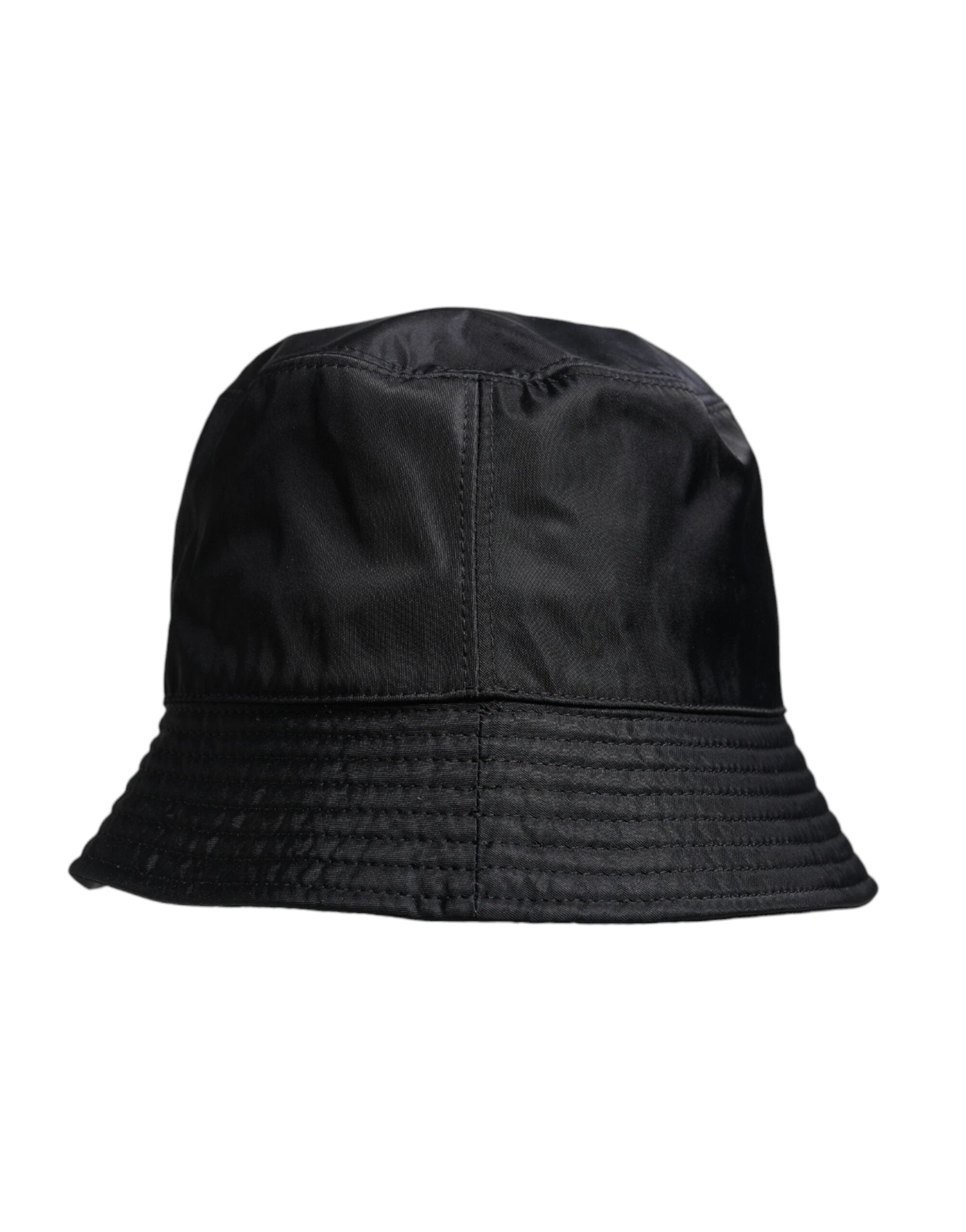 Dolce & Gabbana Black Cotton Wide Brim Bucket Hat by Dolce & Gabbana