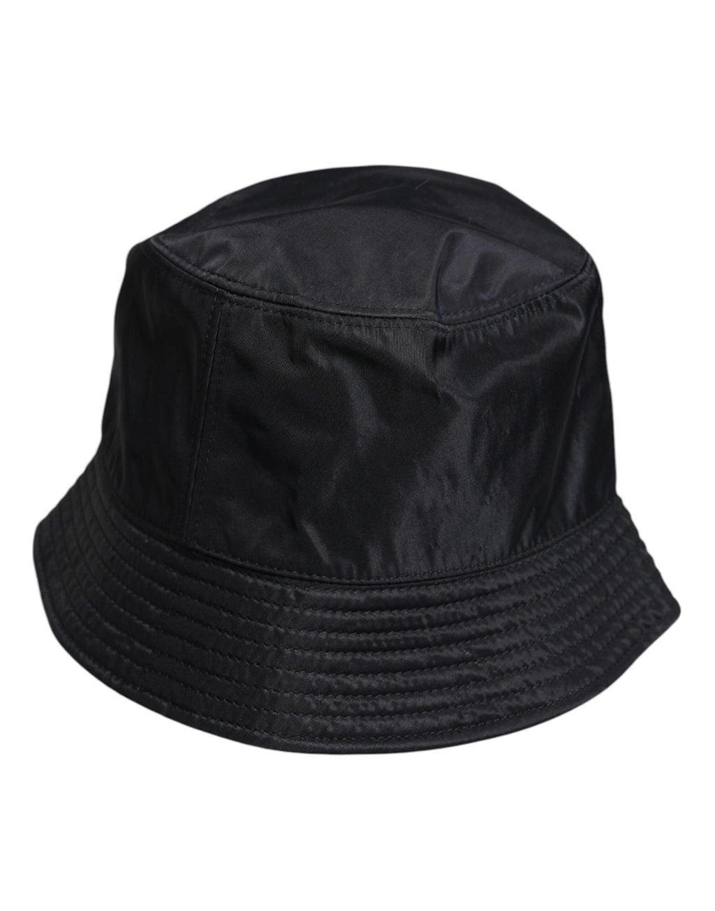 Dolce & Gabbana Black Cotton Wide Brim Bucket Hat by Dolce & Gabbana