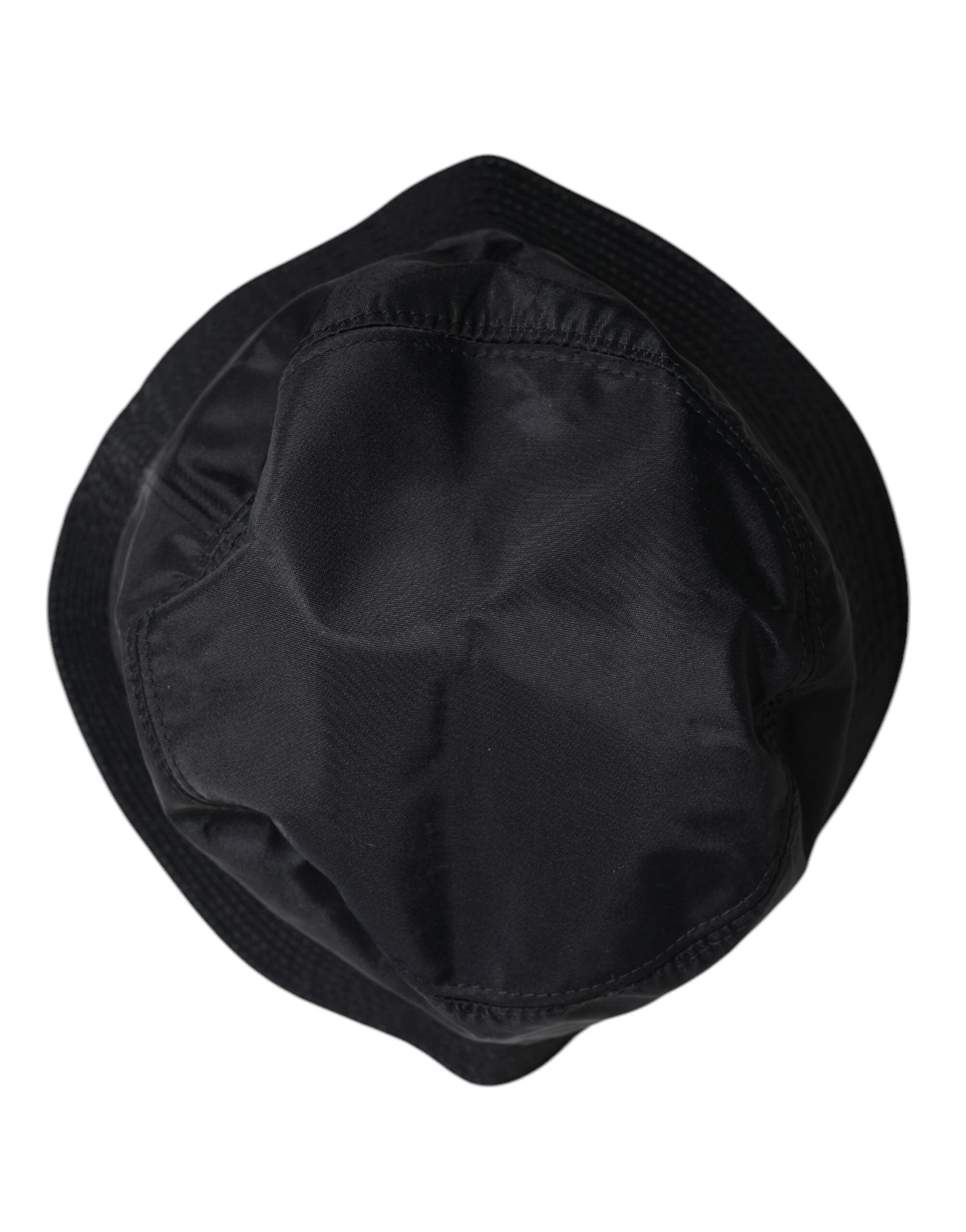 Dolce & Gabbana Black Cotton Wide Brim Bucket Hat by Dolce & Gabbana