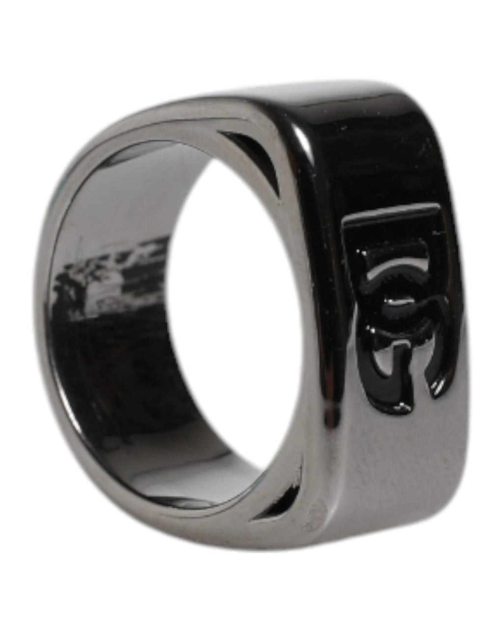 Dolce & Gabbana Silver Tone Brass Anello DG Logo Ring by Dolce & Gabbana