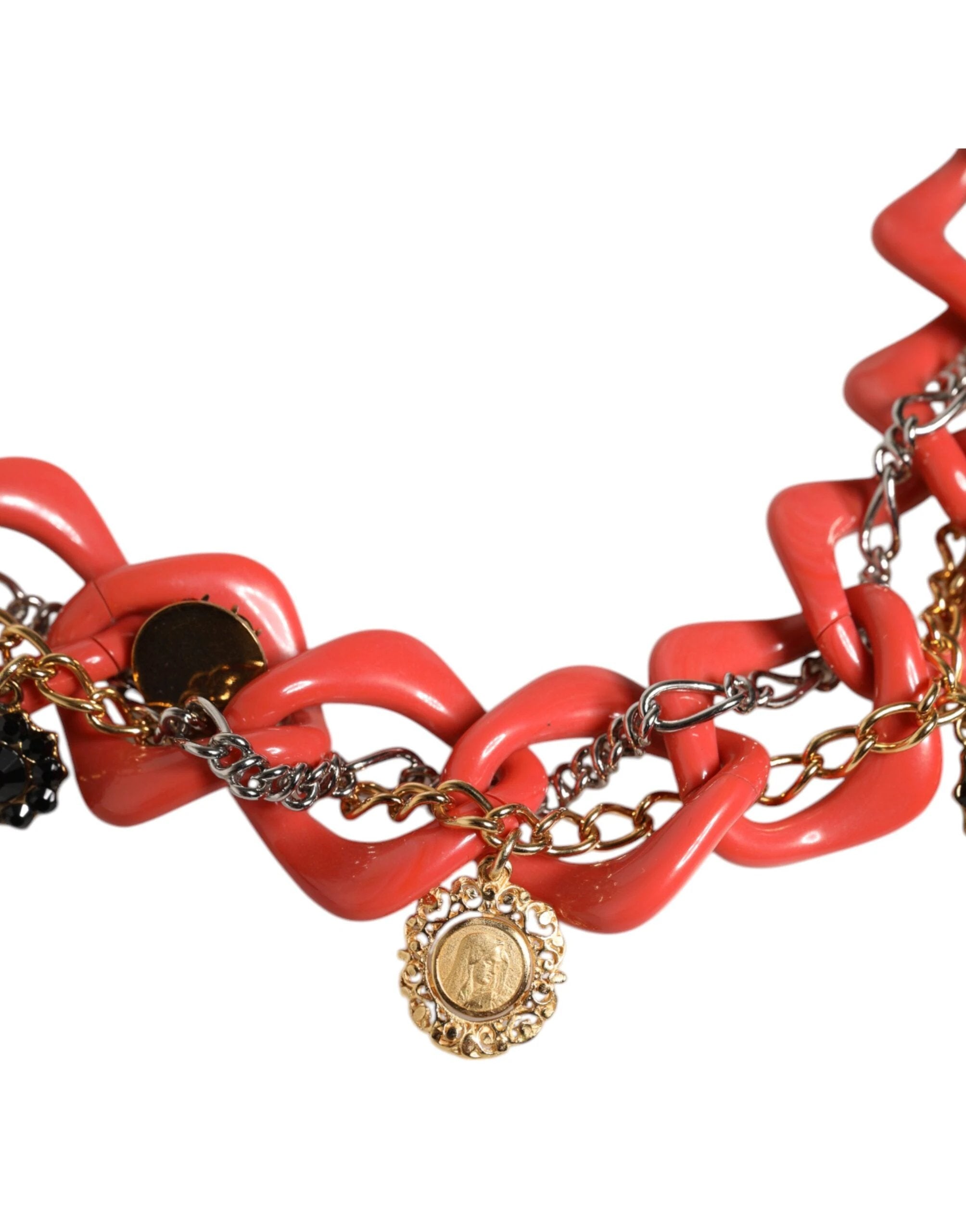 Dolce & Gabbana Multicolor Embellished Waist Chain Belt by Dolce & Gabbana