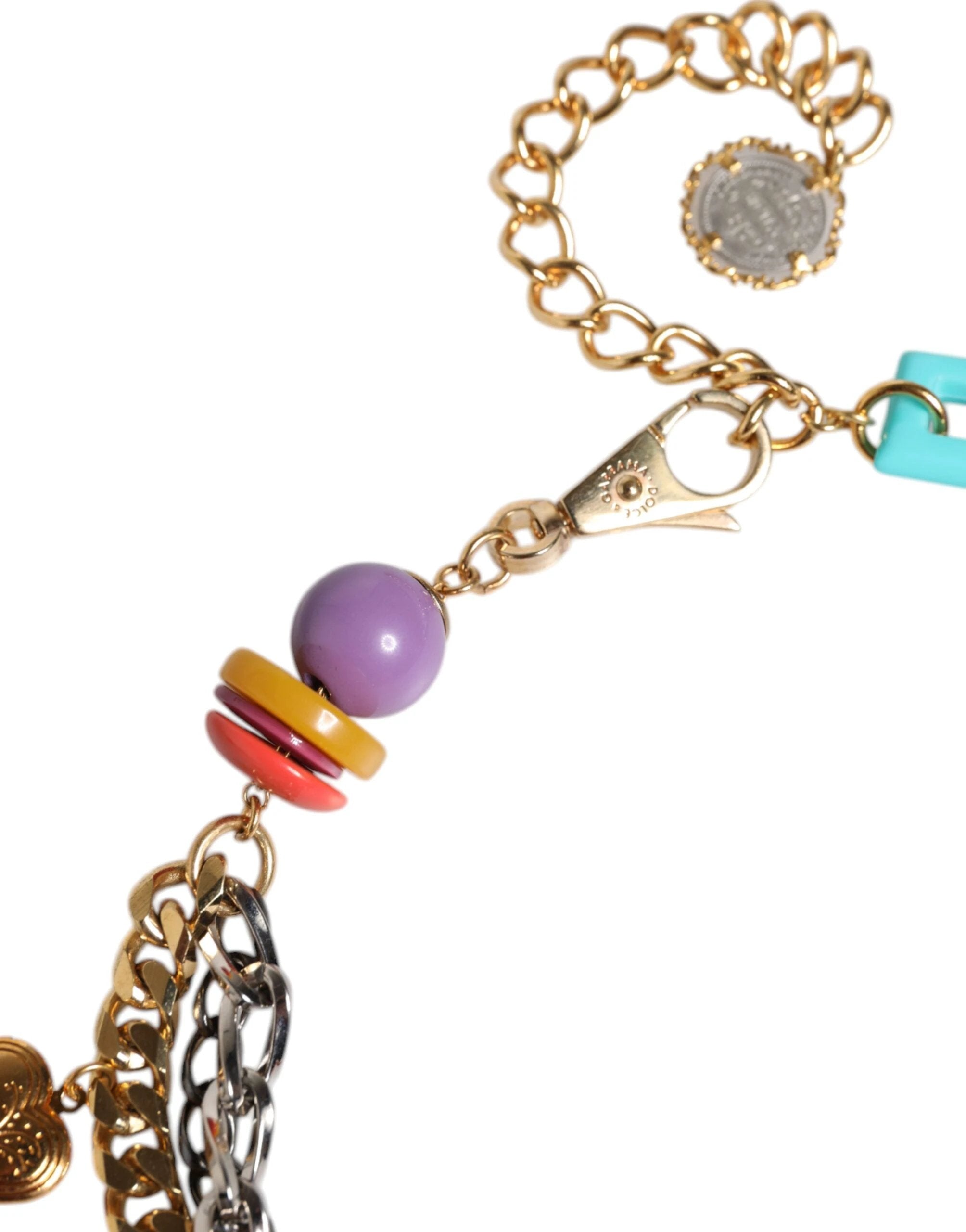 Dolce & Gabbana Multicolor Embellished Waist Chain Belt by Dolce & Gabbana