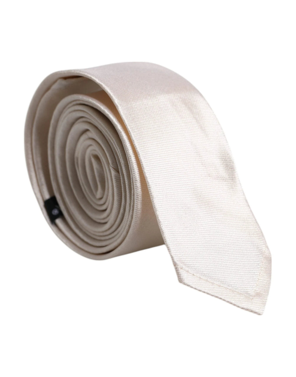 Dolce & Gabbana White Solid Silk Adjustable Necktie Tie by Dolce & Gabbana