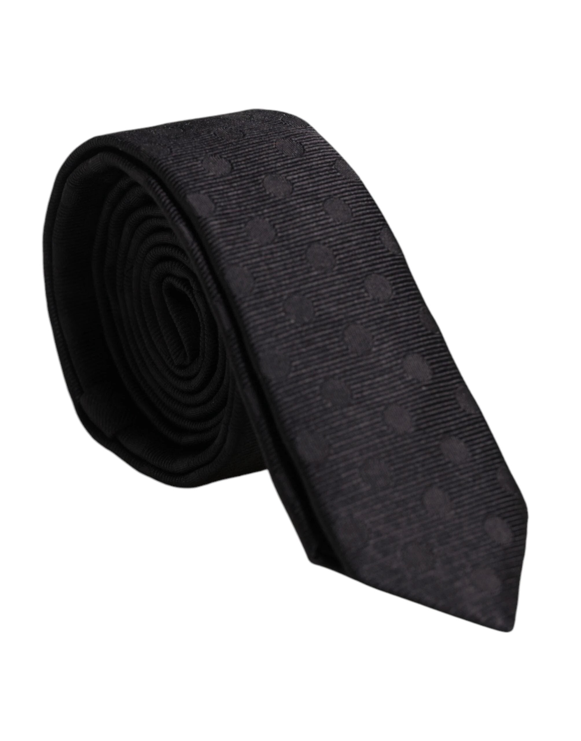 Dolce & Gabbana Black Circles Silk Adjustable Necktie Tie by Dolce & Gabbana