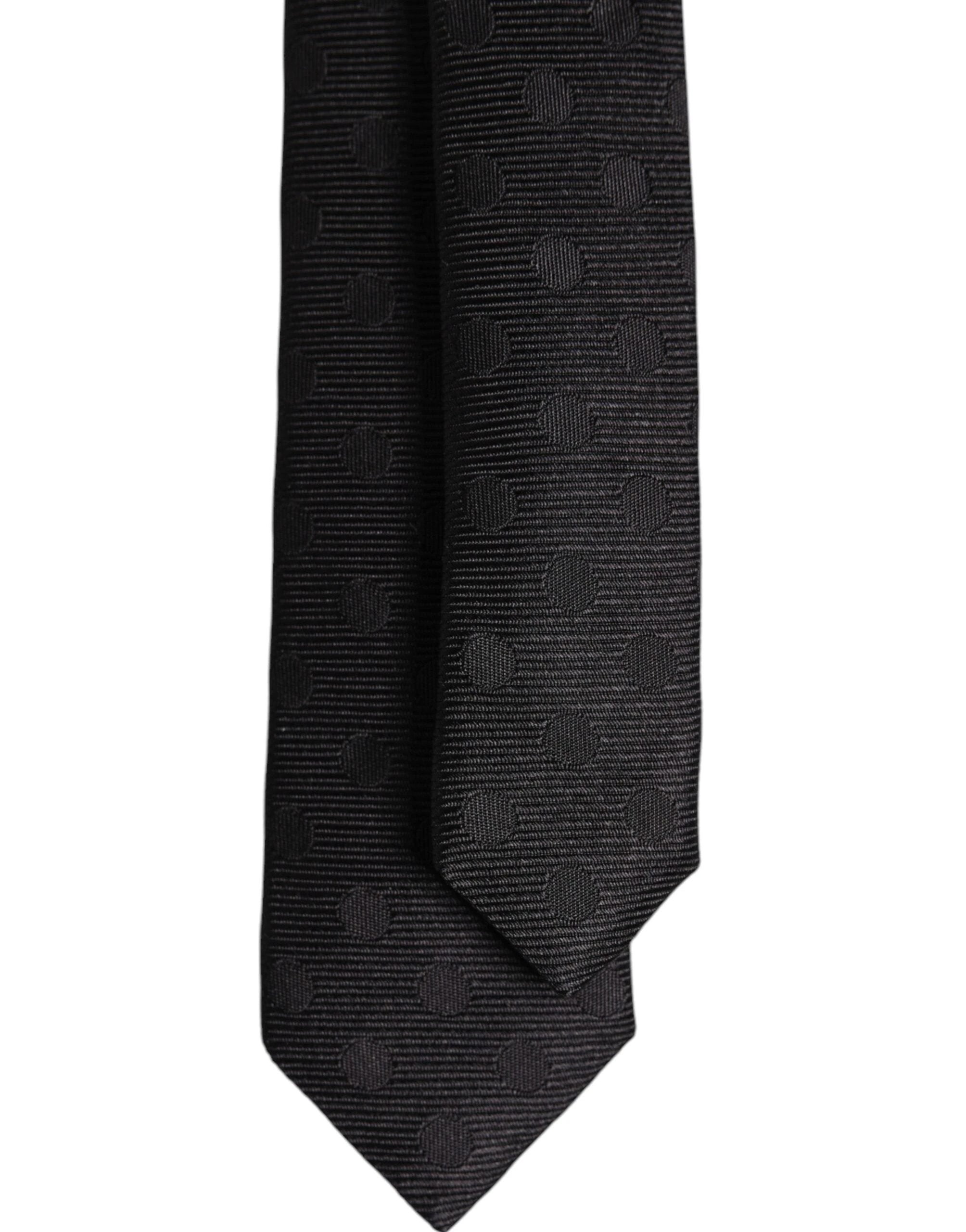 Dolce & Gabbana Black Circles Silk Adjustable Necktie Tie by Dolce & Gabbana