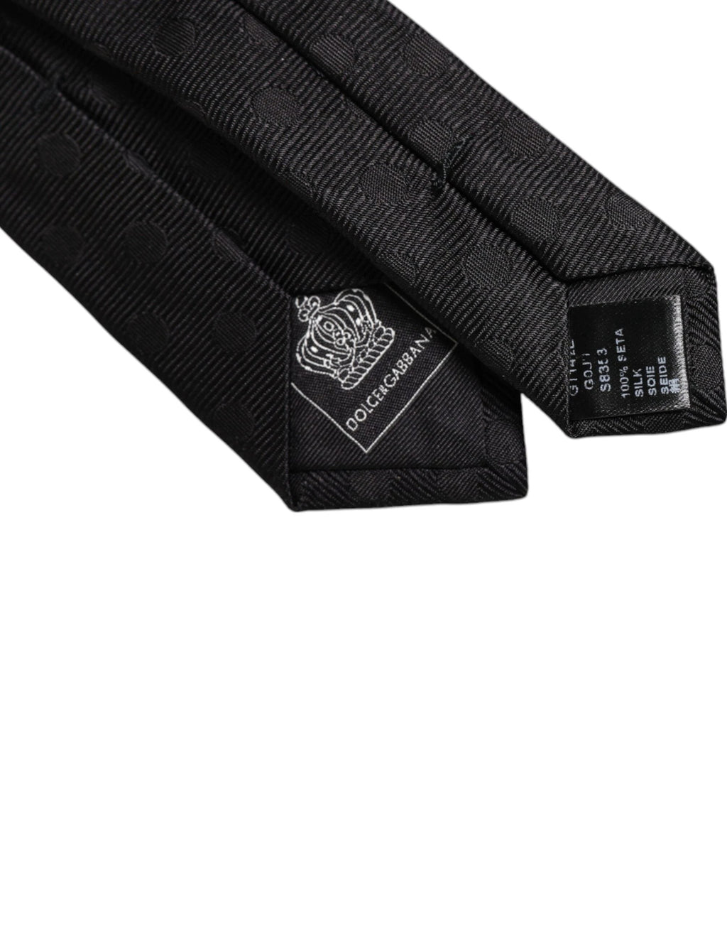 Dolce & Gabbana Black Circles Silk Adjustable Necktie Tie by Dolce & Gabbana