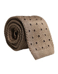 Dolce & Gabbana Beige Polka Dot Silk Adjustable Necktie Tie by Dolce & Gabbana