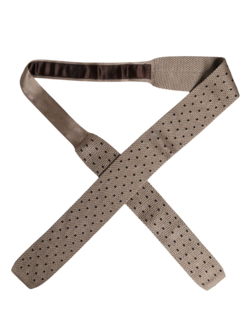 Dolce & Gabbana Beige Polka Dot Silk Adjustable Necktie Tie by Dolce & Gabbana