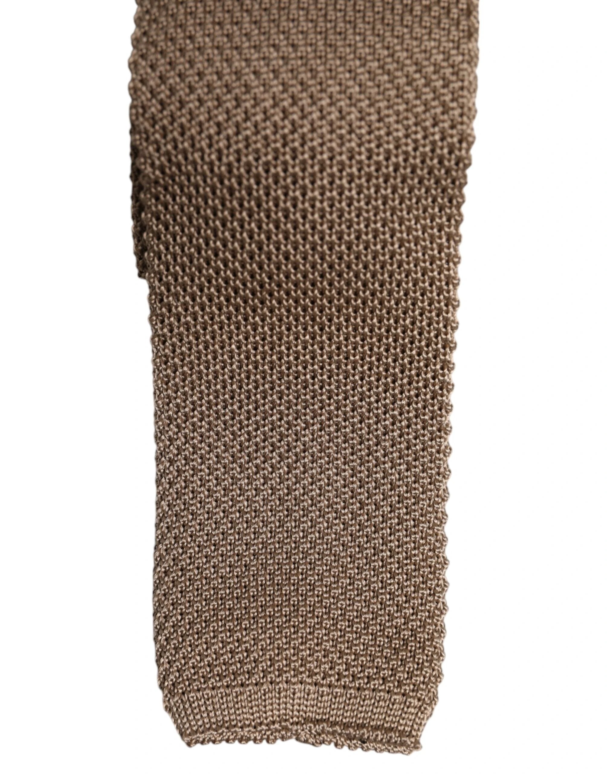Dolce & Gabbana Brown Silk Adjustable Necktie Tie by Dolce & Gabbana