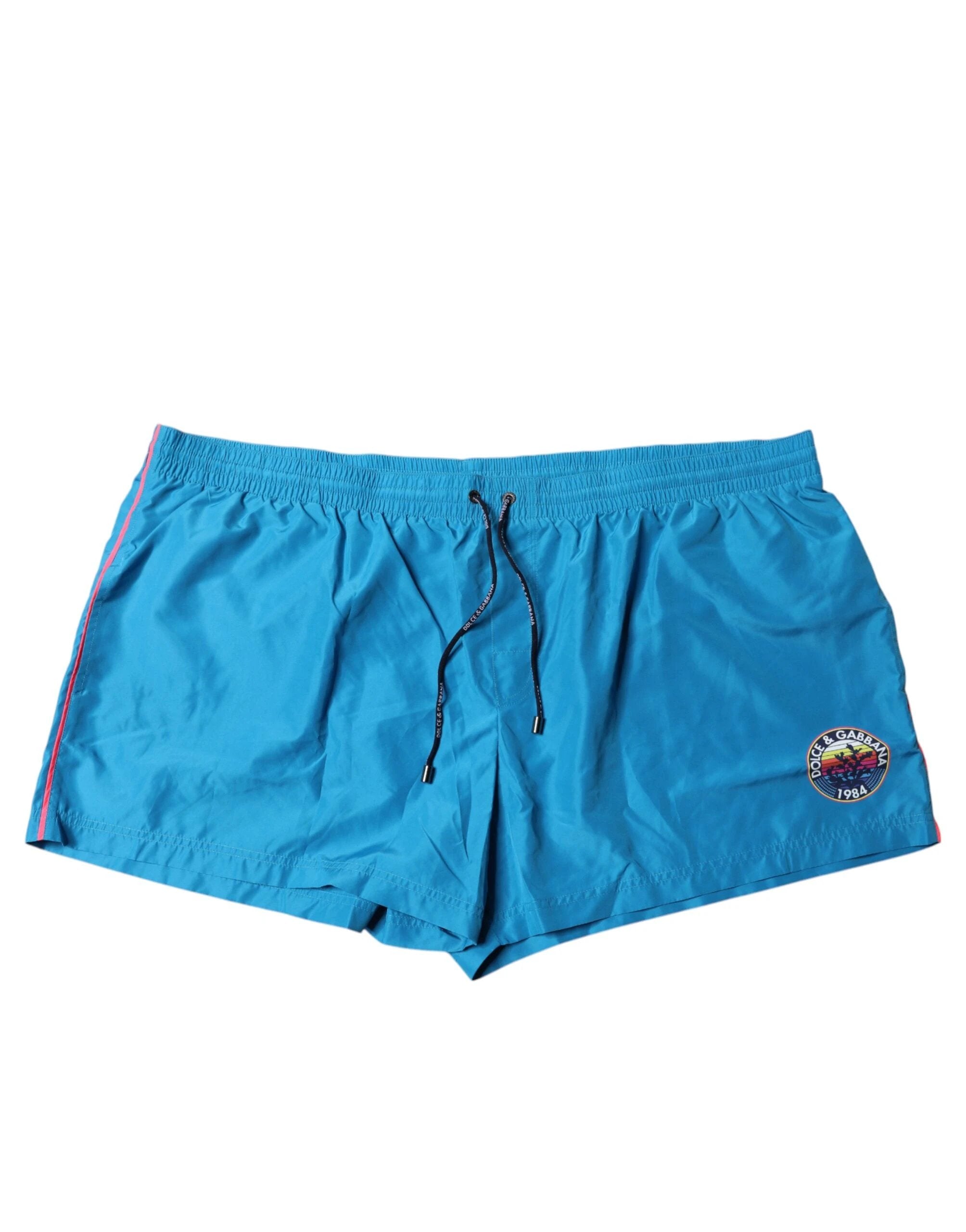 Dolce & Gabbana Turquoise Logo Beachwear Shorts 2Pc Swimwear by Dolce & Gabbana