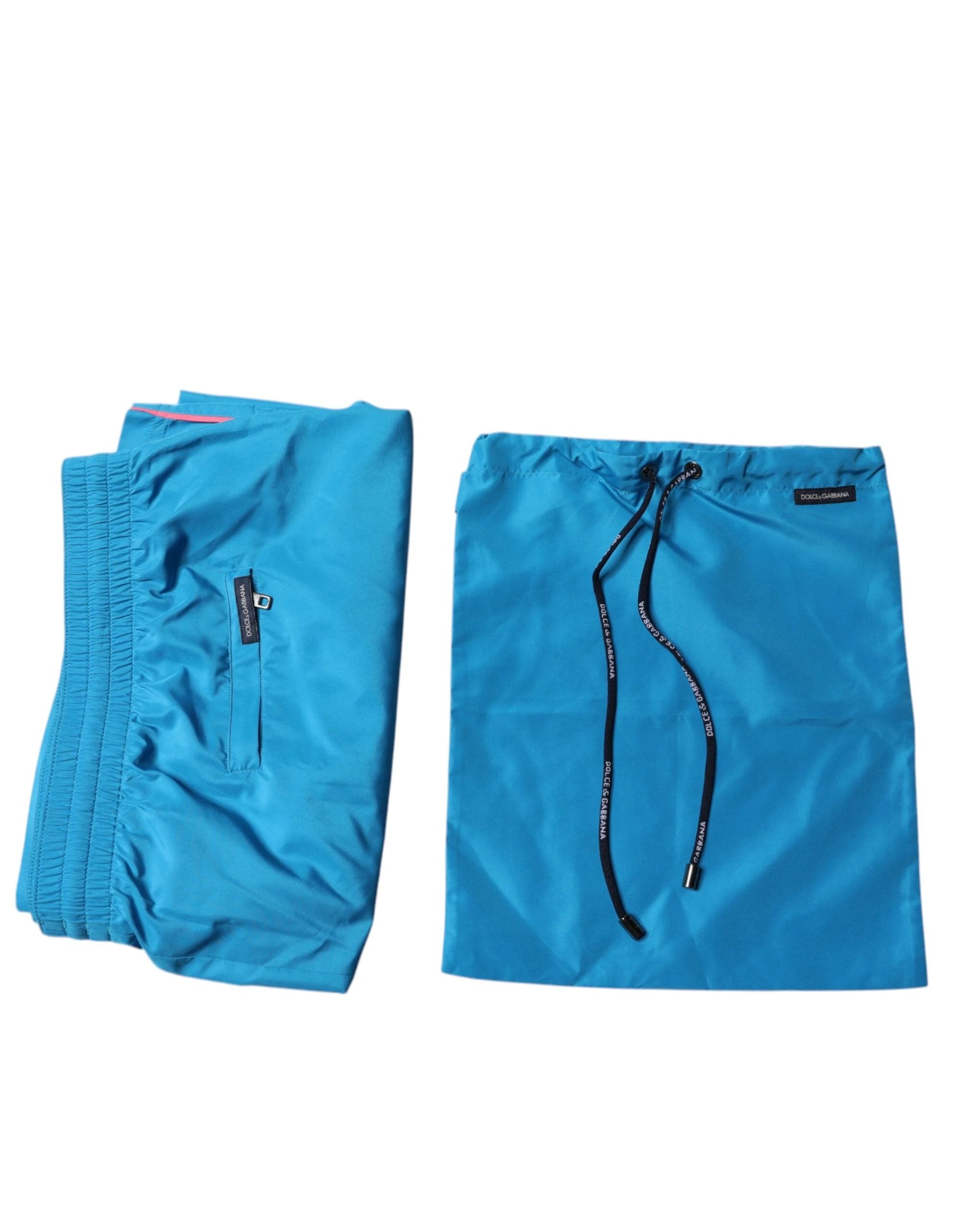 Dolce & Gabbana Turquoise Logo Beachwear Shorts 2Pc Swimwear by Dolce & Gabbana