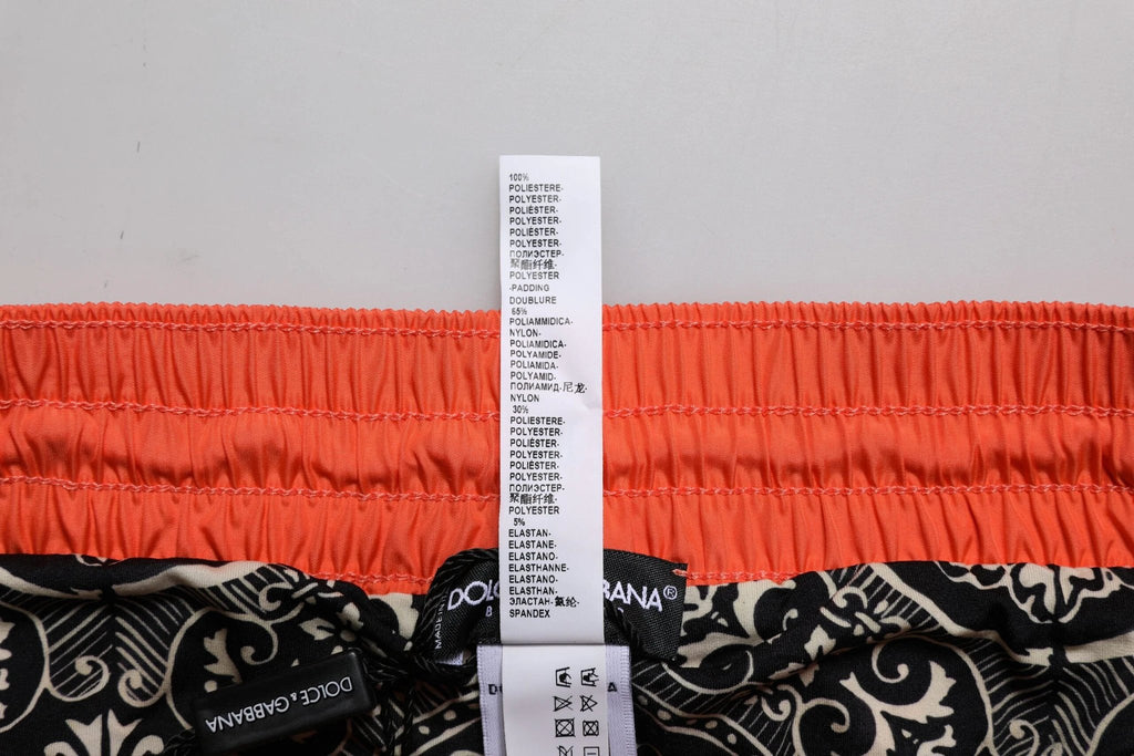 Dolce & Gabbana Orange Polyester Beachwear Shorts 2Pc Swimwear by Dolce & Gabbana