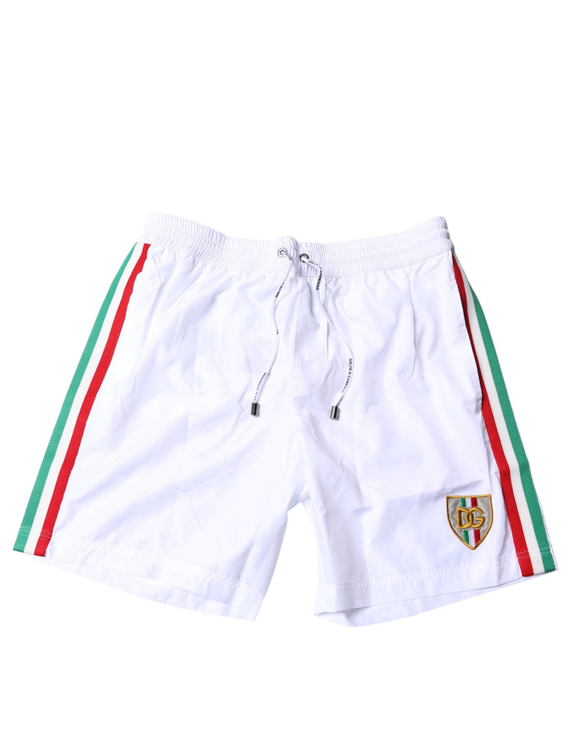 Dolce & Gabbana White Stripes Beachwear Shorts 2 Pc Swimwear by Dolce & Gabbana