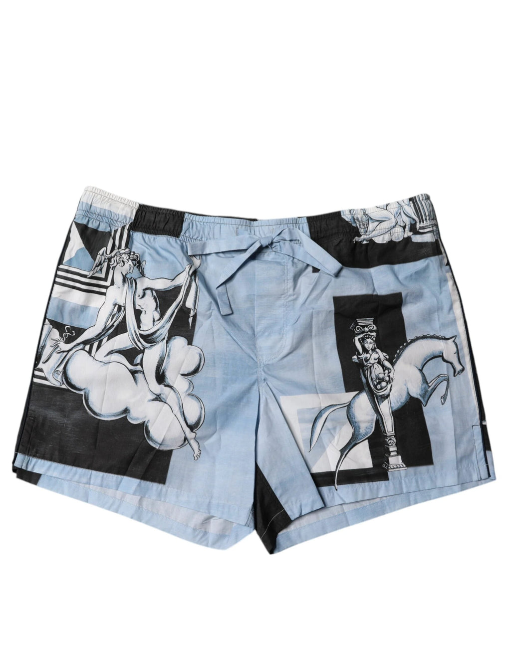 Dolce & Gabbana Blue Statue Print Cotton Mens Shorts by Dolce & Gabbana