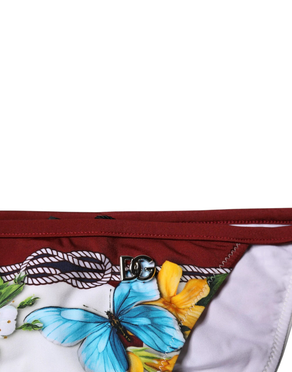 Dolce & Gabbana White Floral Print Swimsuit Bikini Bottom Swimwear by Dolce & Gabbana