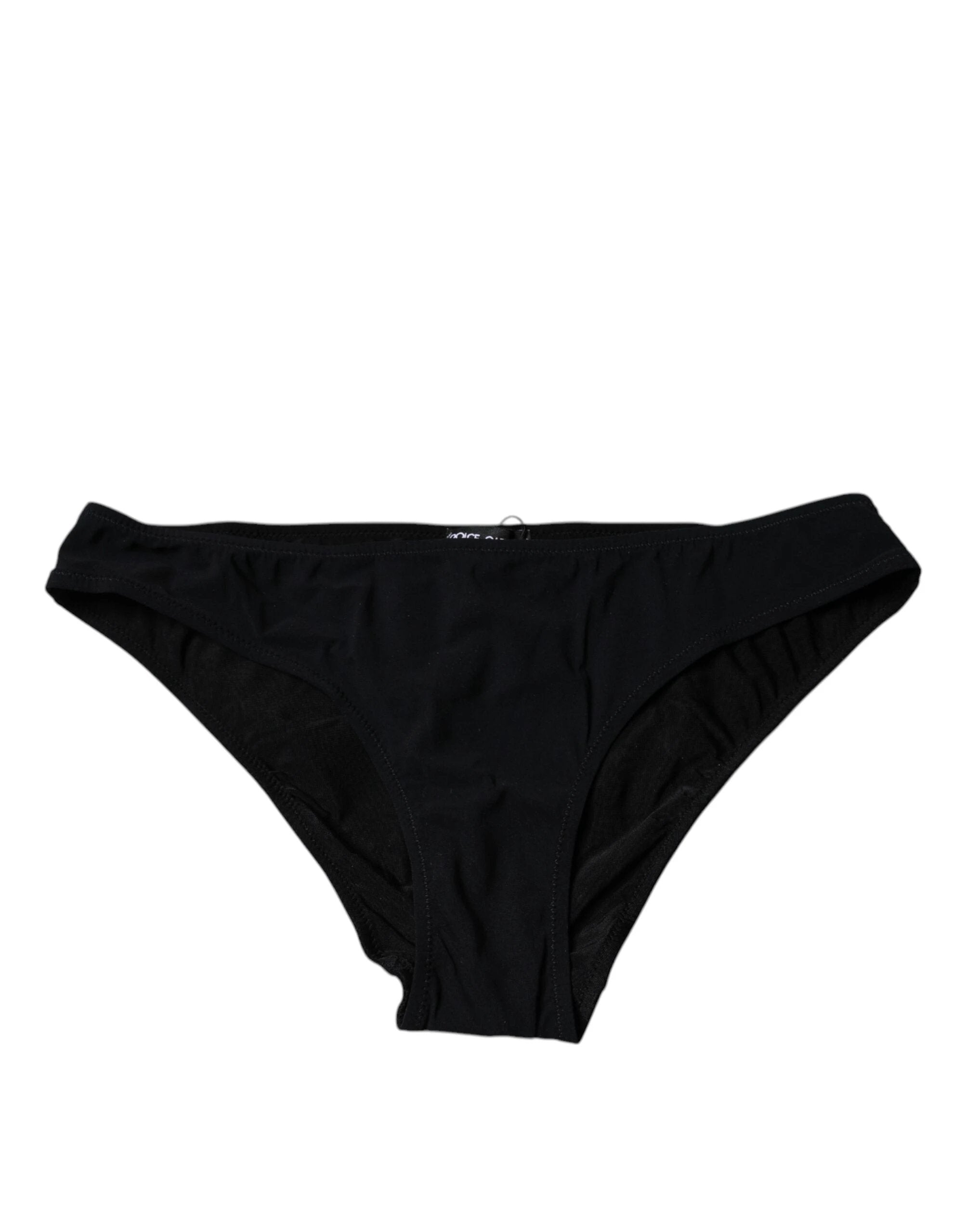 Dolce & Gabbana Black Nylon Stretch Mid Waist Panty Underwear by Dolce & Gabbana