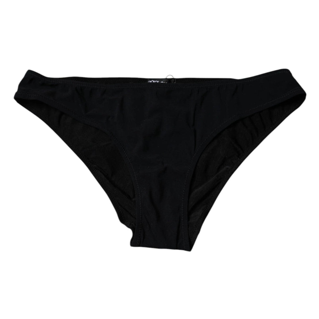 Dolce & Gabbana Black Nylon Stretch Mid Waist Panty Underwear by Dolce & Gabbana