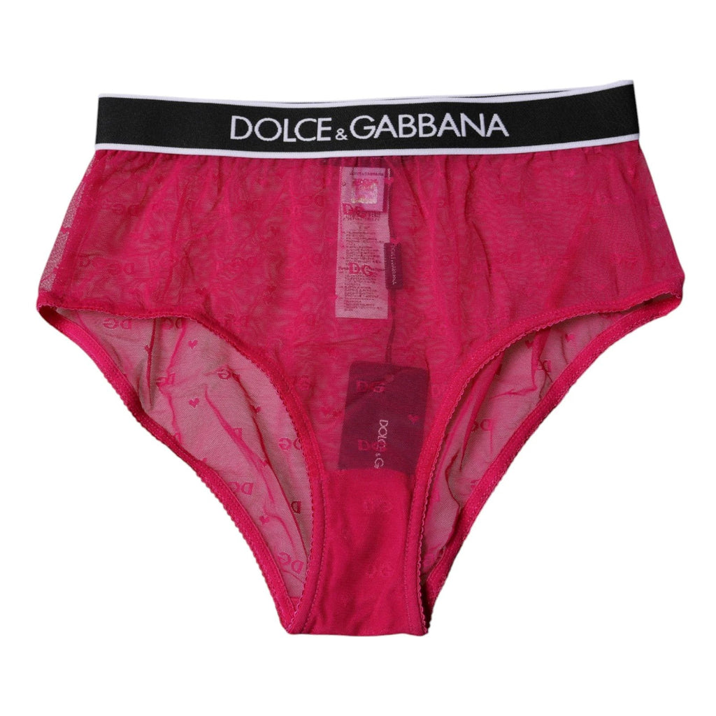 Dolce & Gabbana Fuchsia Tulle Nylon Mid Waist Panty Underwear by Dolce & Gabbana