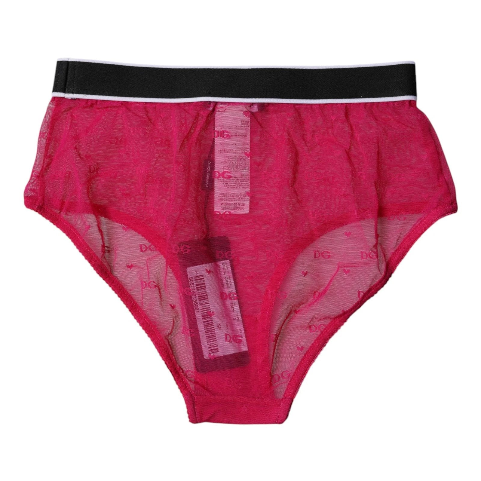 Dolce & Gabbana Fuchsia Tulle Nylon Mid Waist Panty Underwear by Dolce & Gabbana