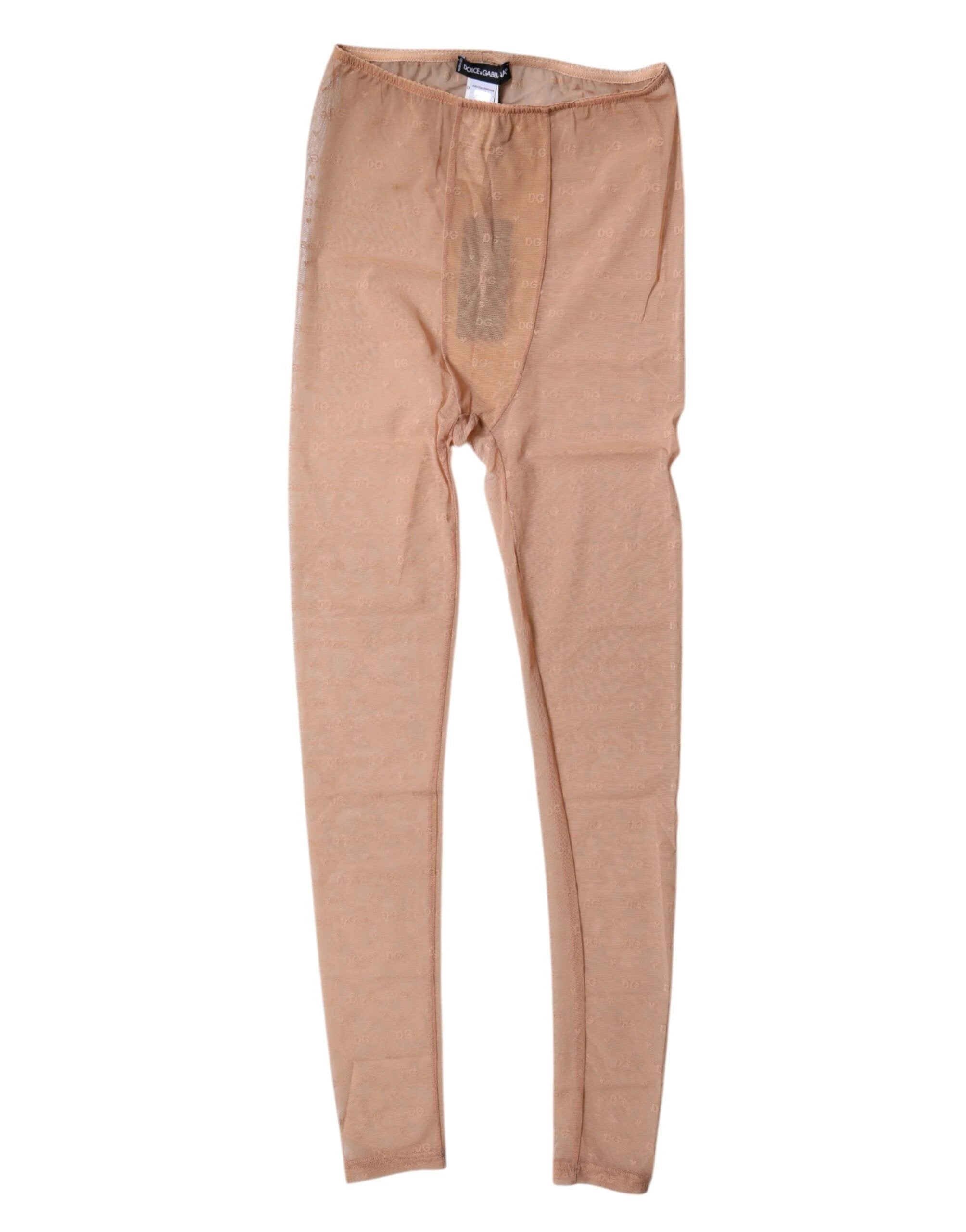 Dolce & Gabbana Nude Beige Logo Lace Lingerie Pants Underwear by Dolce & Gabbana