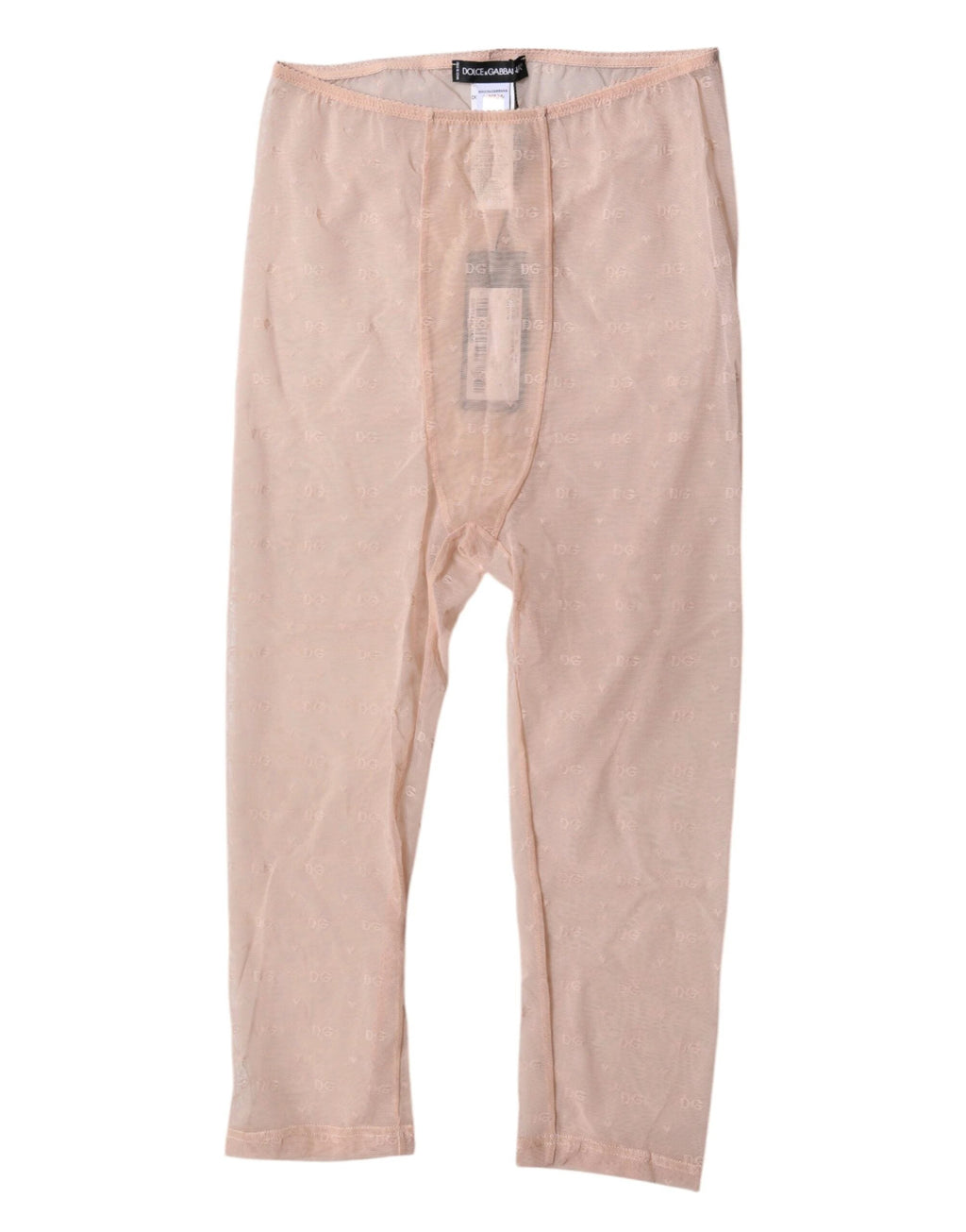 Dolce & Gabbana Beige Logo Lace Lingerie Cropped Tights Underwear by Dolce & Gabbana