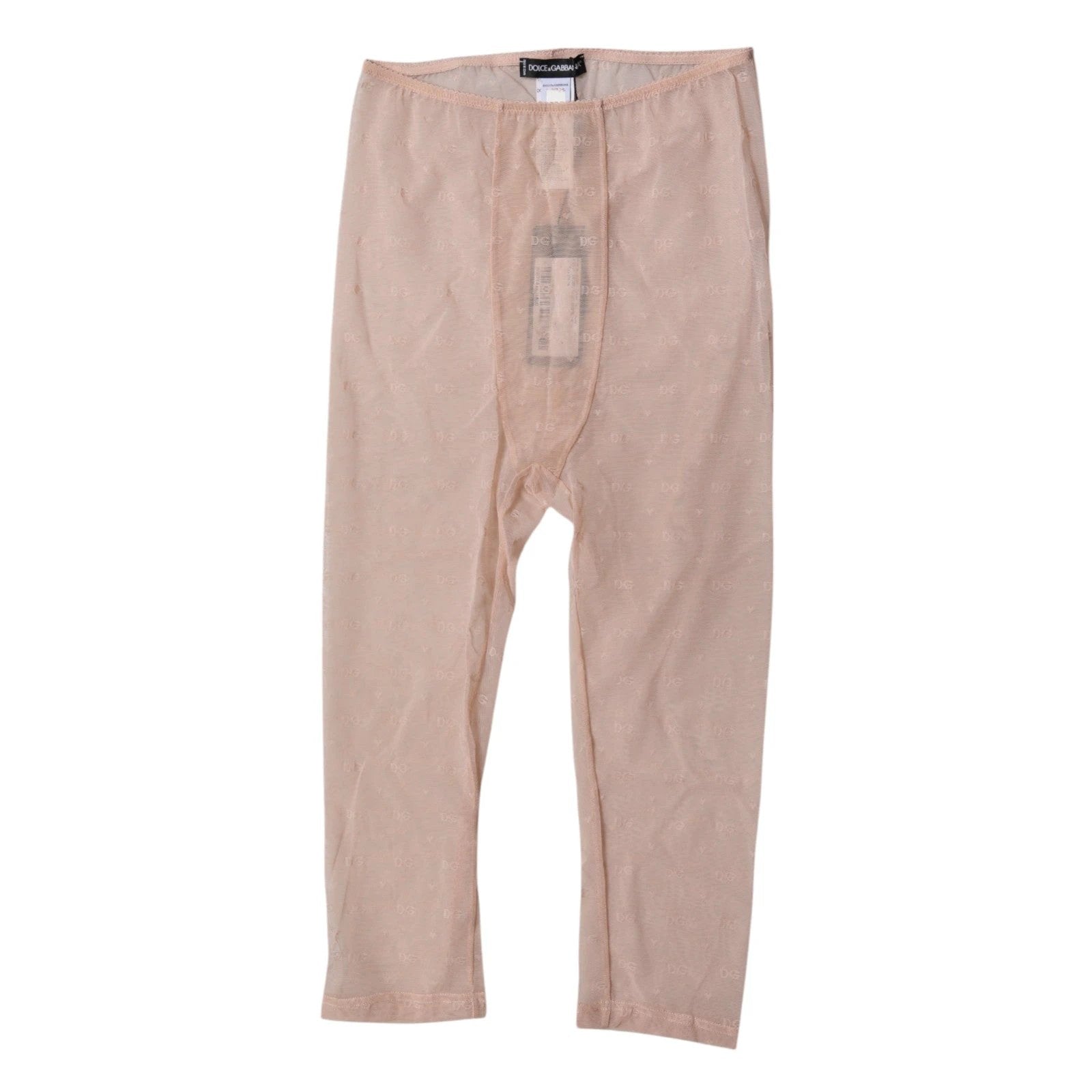 Dolce & Gabbana Beige Logo Lace Lingerie Cropped Tights Underwear by Dolce & Gabbana