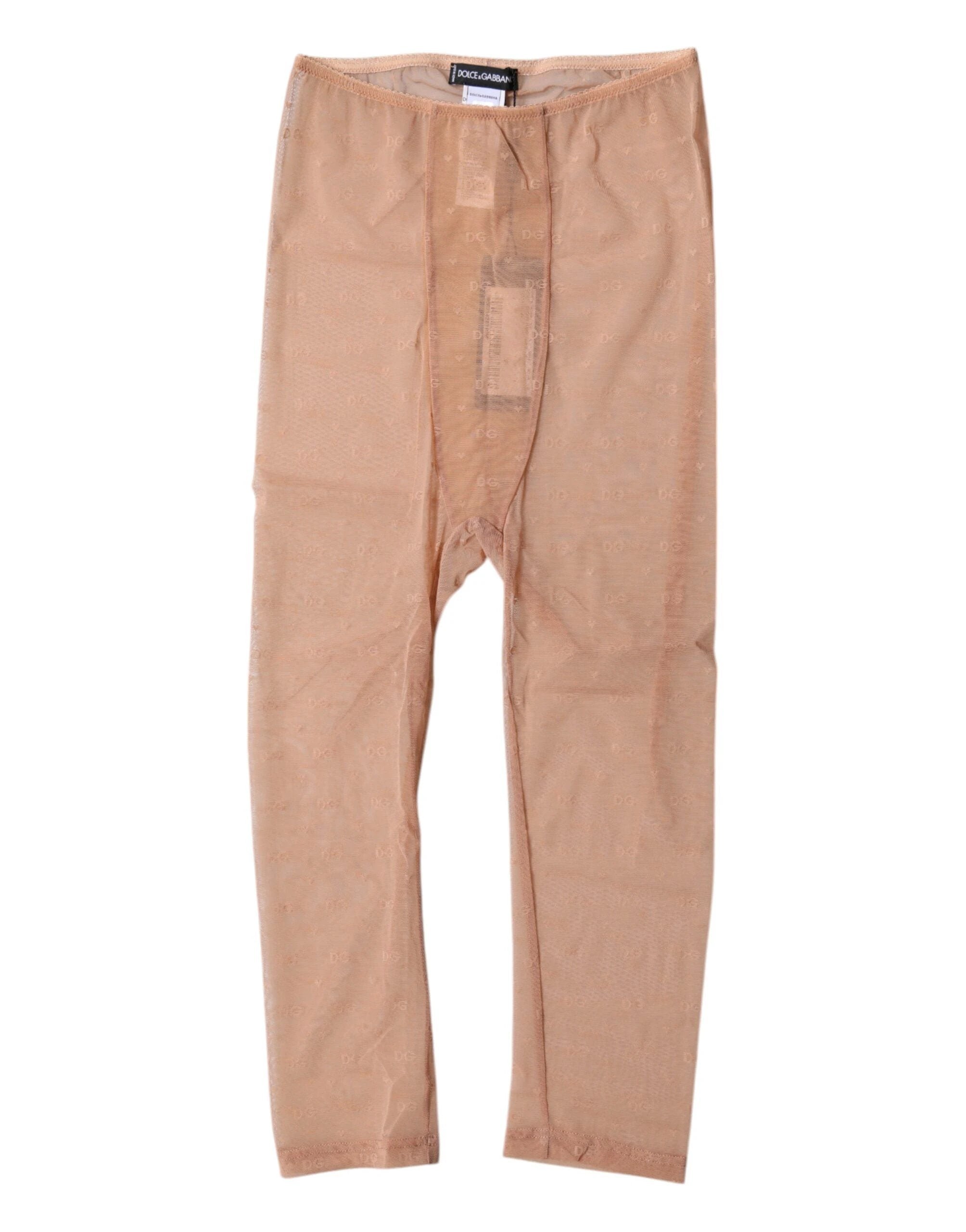 Dolce & Gabbana Brown Logo Lace Lingerie Cropped Tight Underwear by Dolce & Gabbana