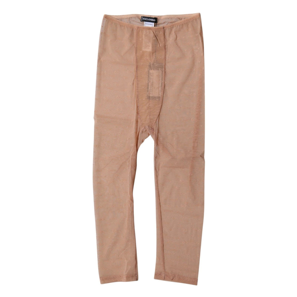 Dolce & Gabbana Brown Logo Lace Lingerie Cropped Tight Underwear by Dolce & Gabbana