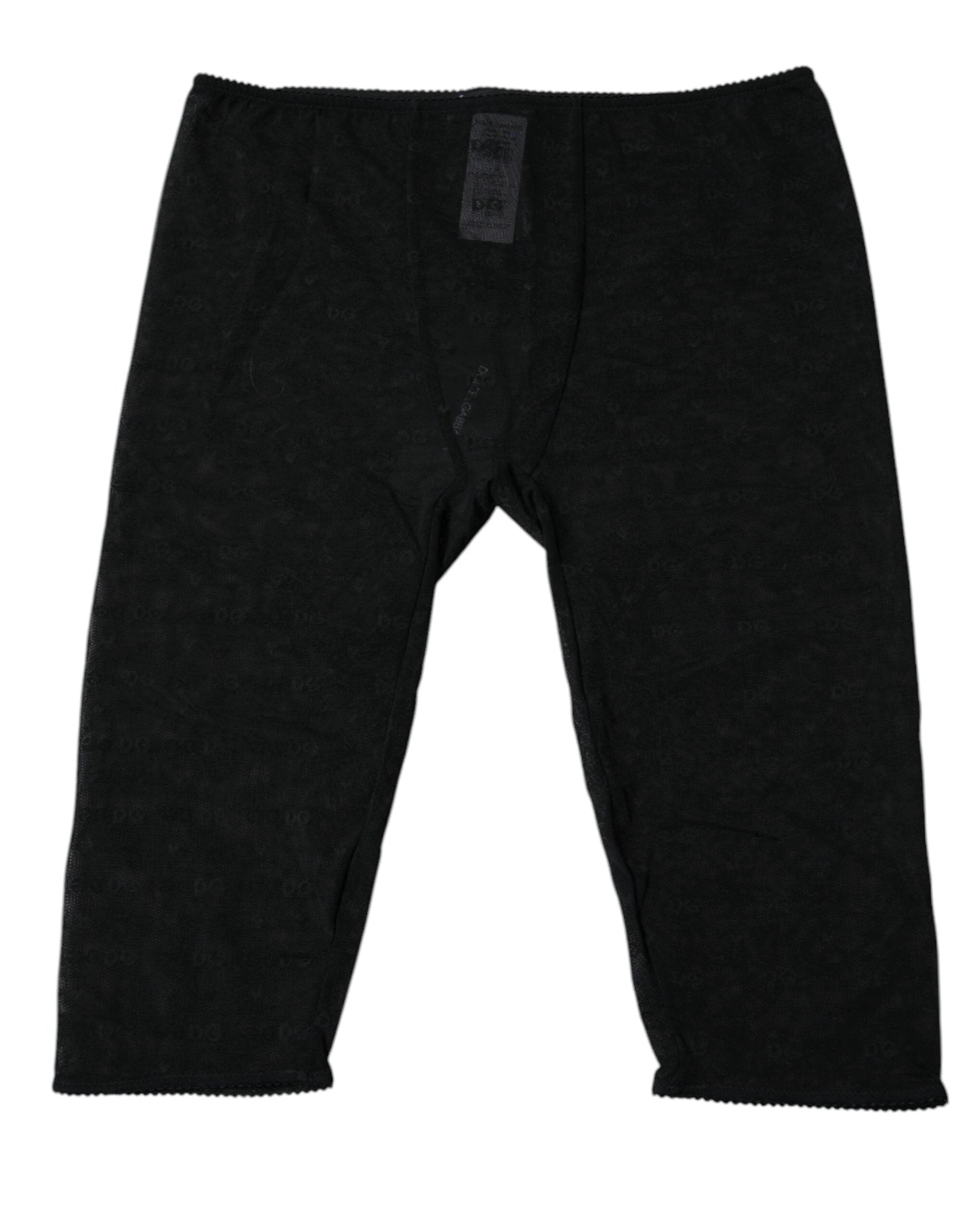 Dolce & Gabbana Black Logo Lace Lingerie Cropped Tight Underwear by Dolce & Gabbana
