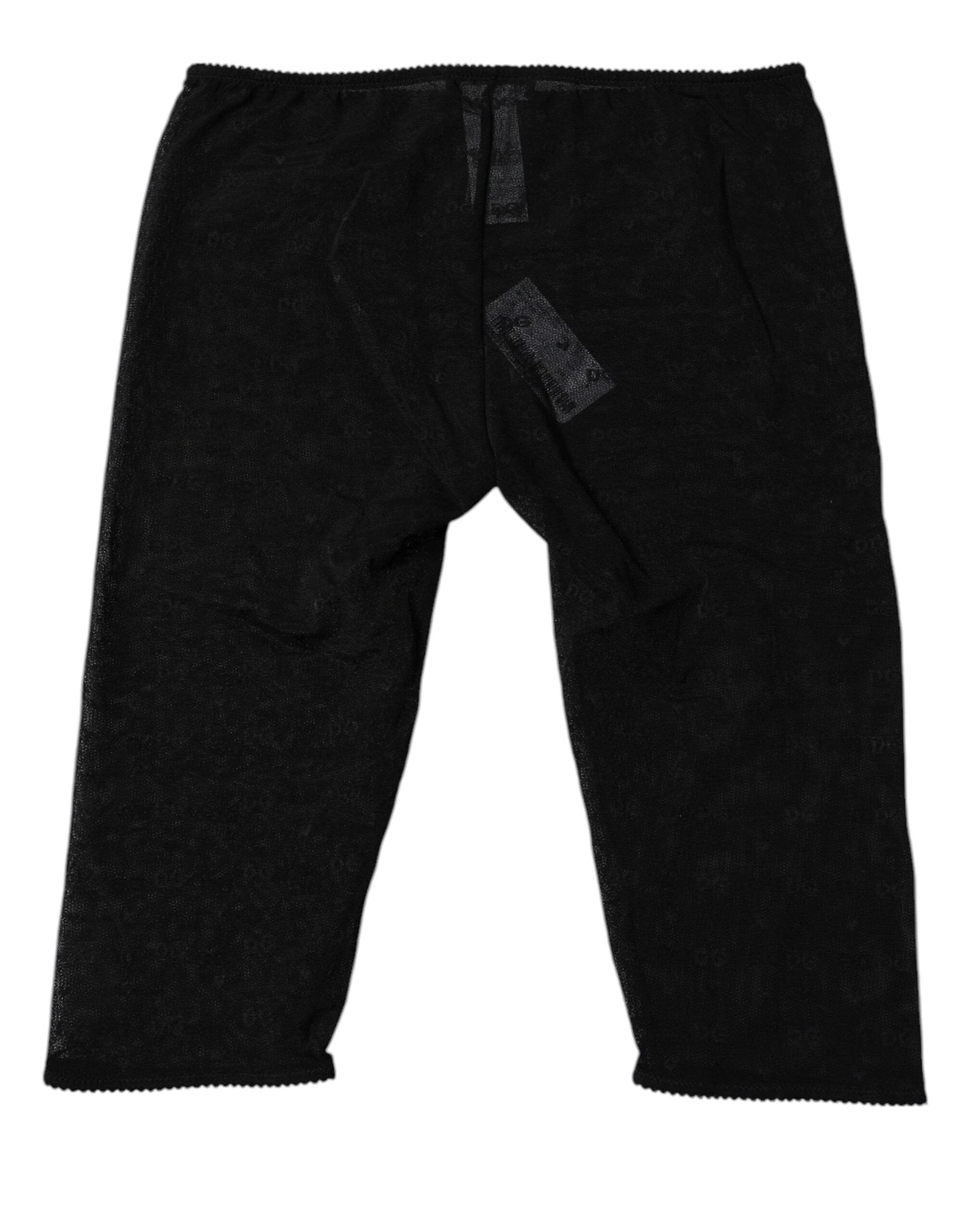 Dolce & Gabbana Black Logo Lace Lingerie Cropped Tight Underwear by Dolce & Gabbana