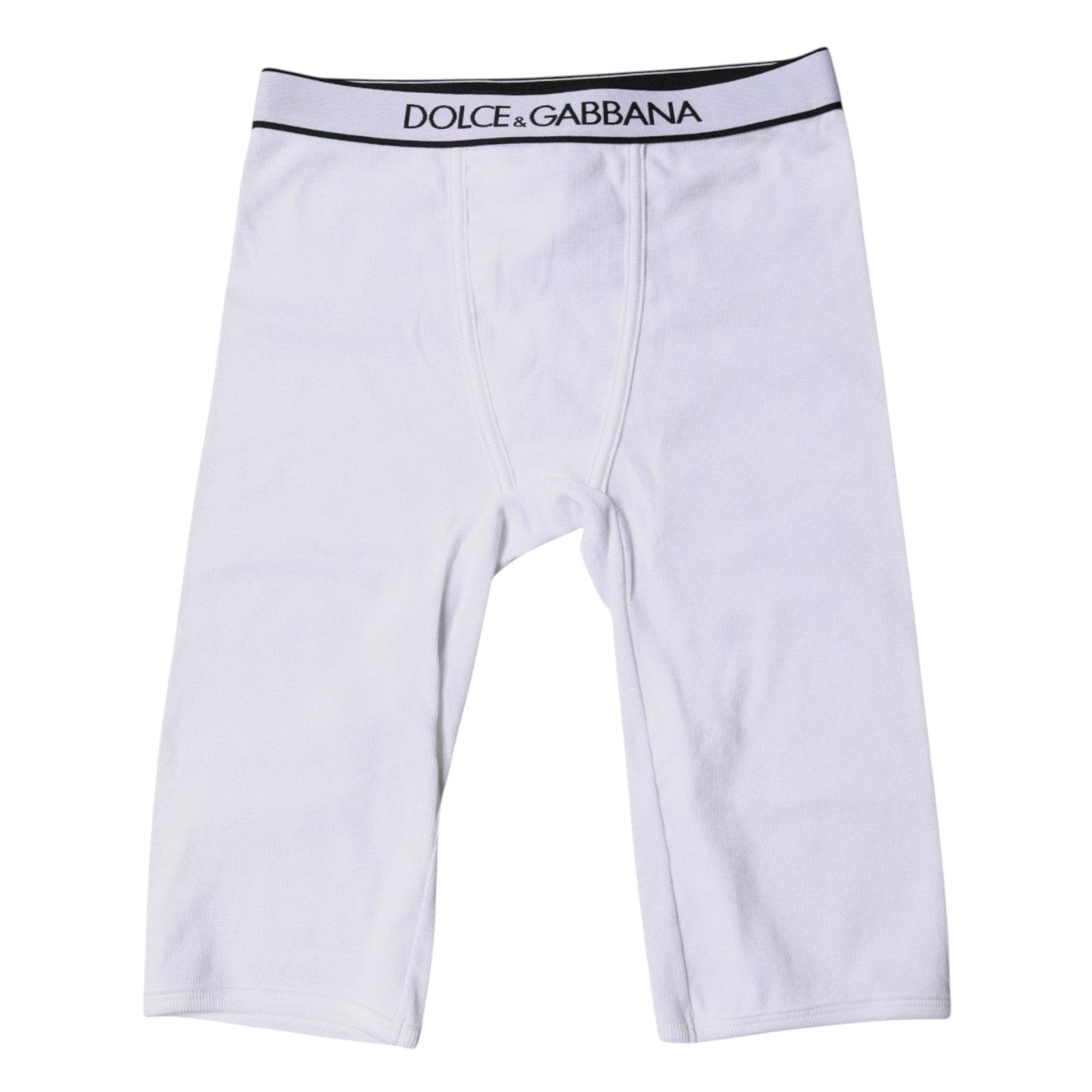 Dolce & Gabbana White Logo Cotton Cropped Tights Underwear by Dolce & Gabbana